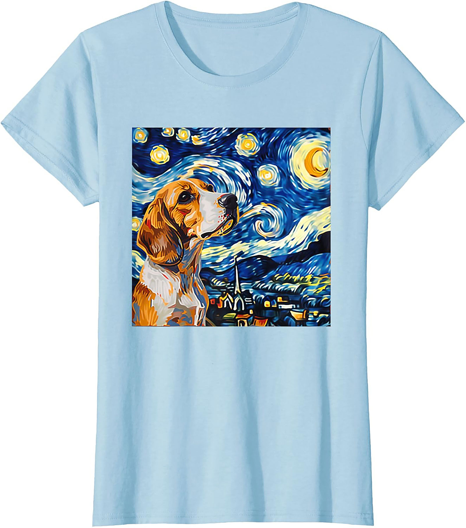 Beagle Starry Night Graphic Tee | The Canine Van Gogh Dog Lover Shirt