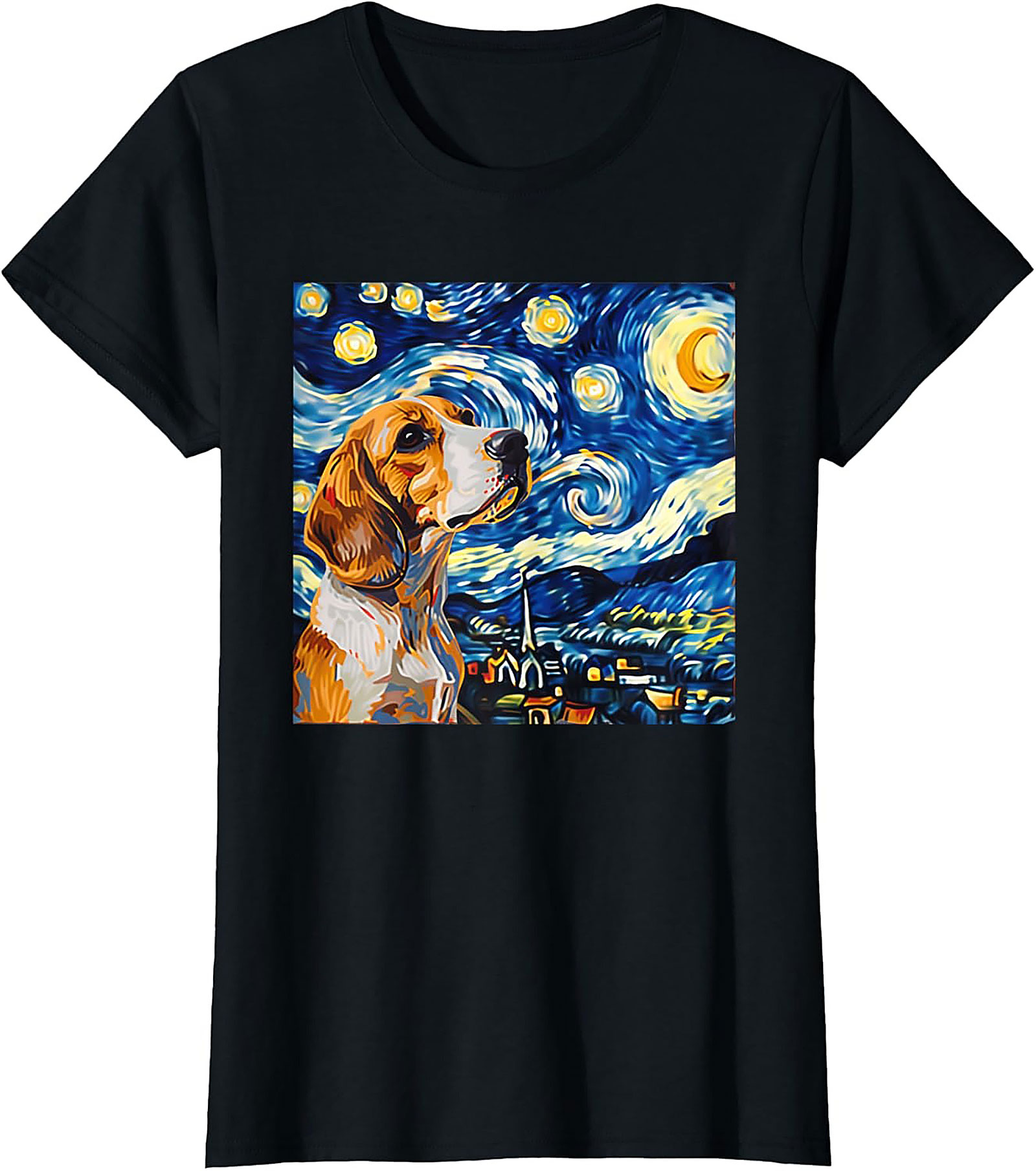 Beagle Starry Night Graphic Tee | The Canine Van Gogh Dog Lover Shirt