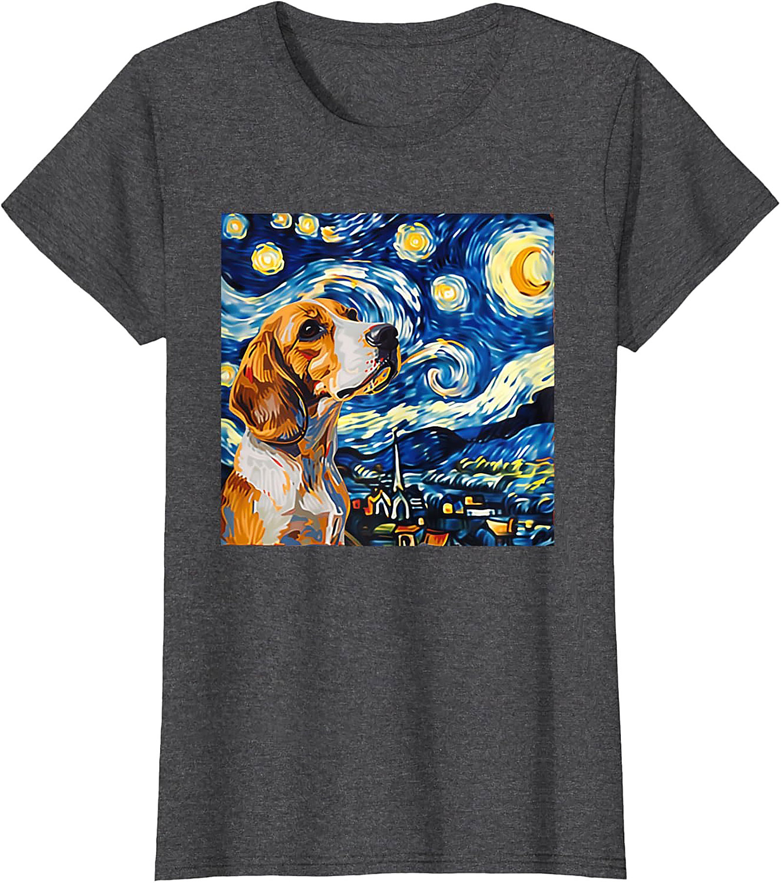 Beagle Starry Night Graphic Tee | The Canine Van Gogh Dog Lover Shirt