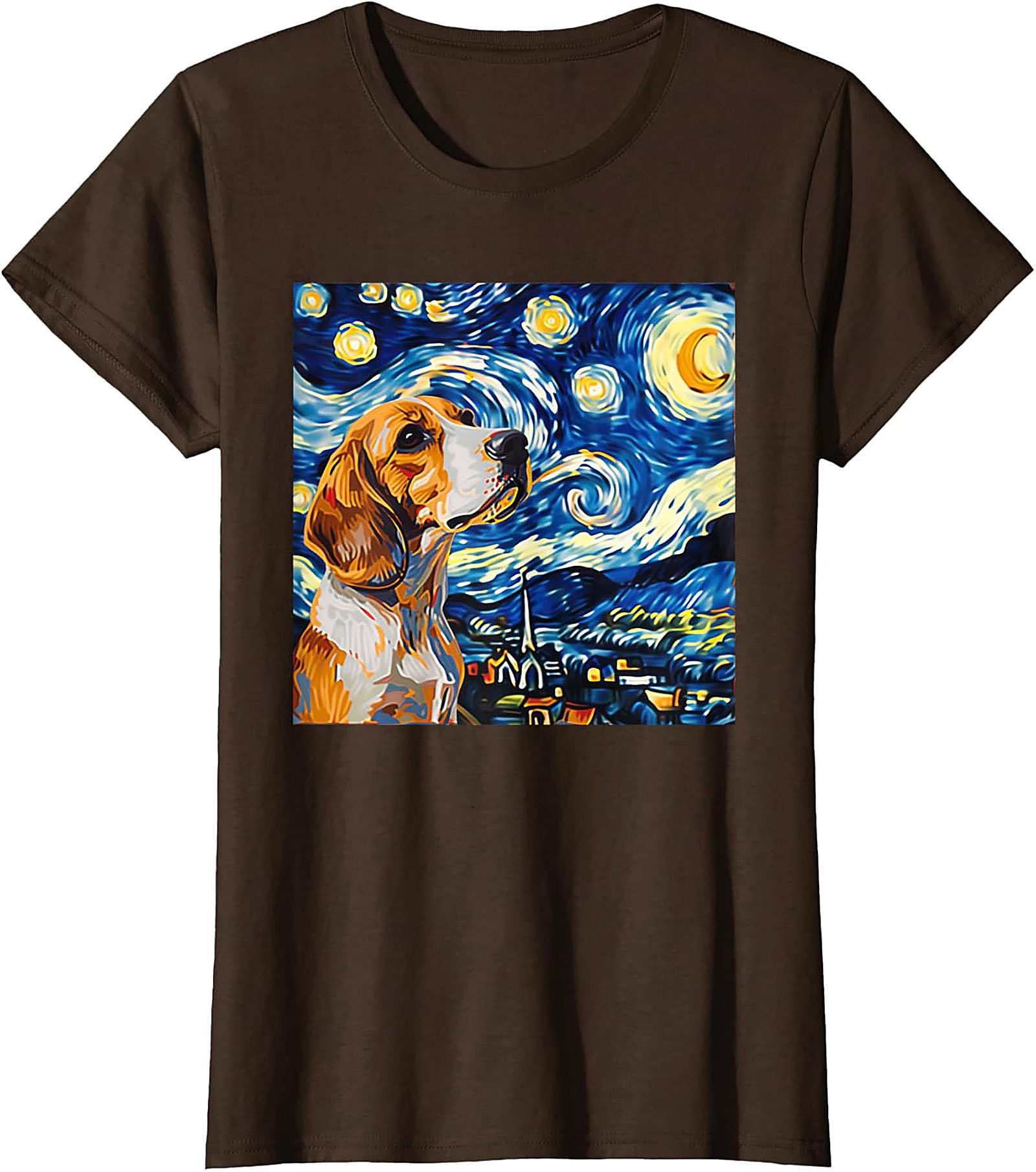 Beagle Starry Night Graphic Tee | The Canine Van Gogh Dog Lover Shirt