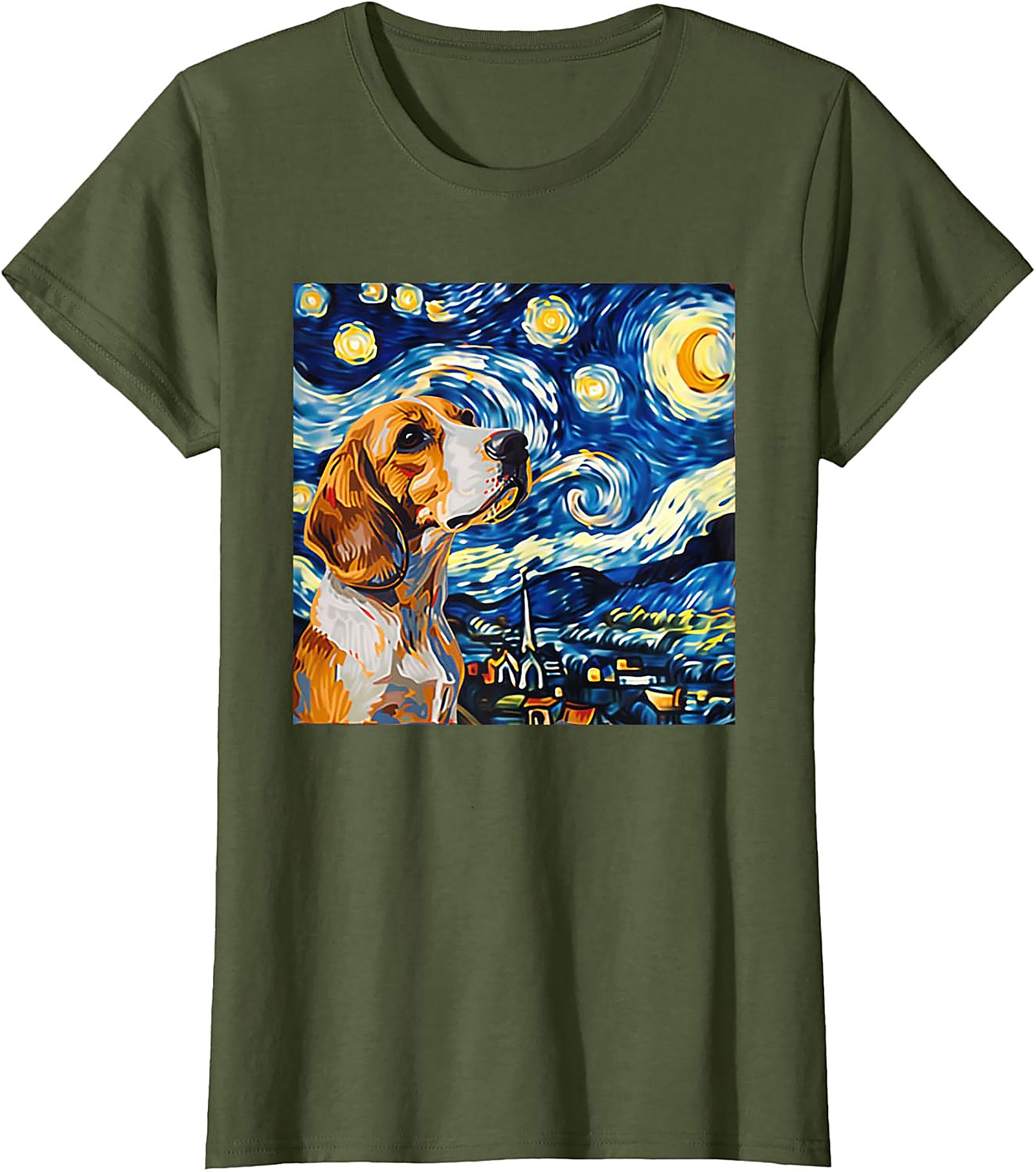 Beagle Starry Night Graphic Tee | The Canine Van Gogh Dog Lover Shirt