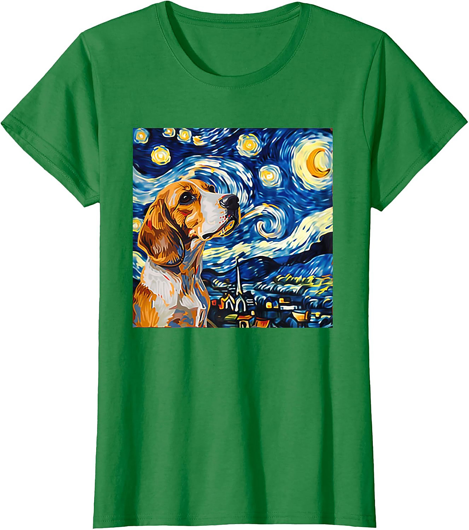 Beagle Starry Night Graphic Tee | The Canine Van Gogh Dog Lover Shirt