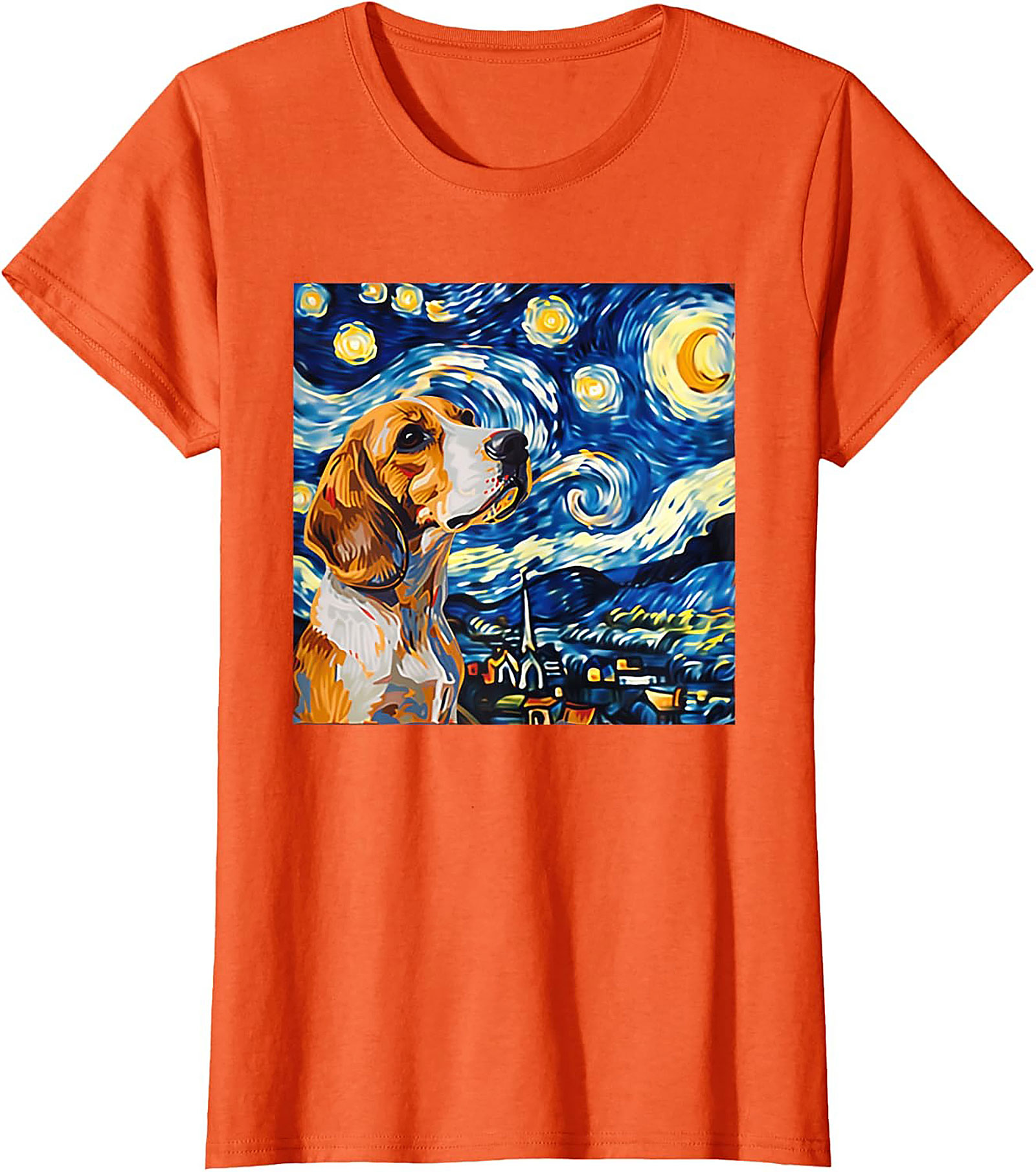 Beagle Starry Night Graphic Tee | The Canine Van Gogh Dog Lover Shirt