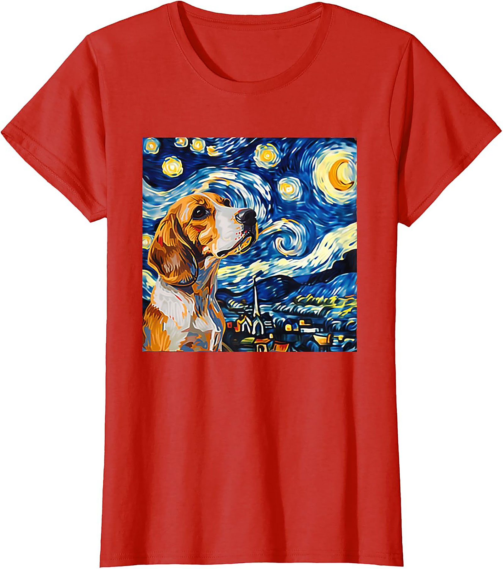 Beagle Starry Night Graphic Tee | The Canine Van Gogh Dog Lover Shirt