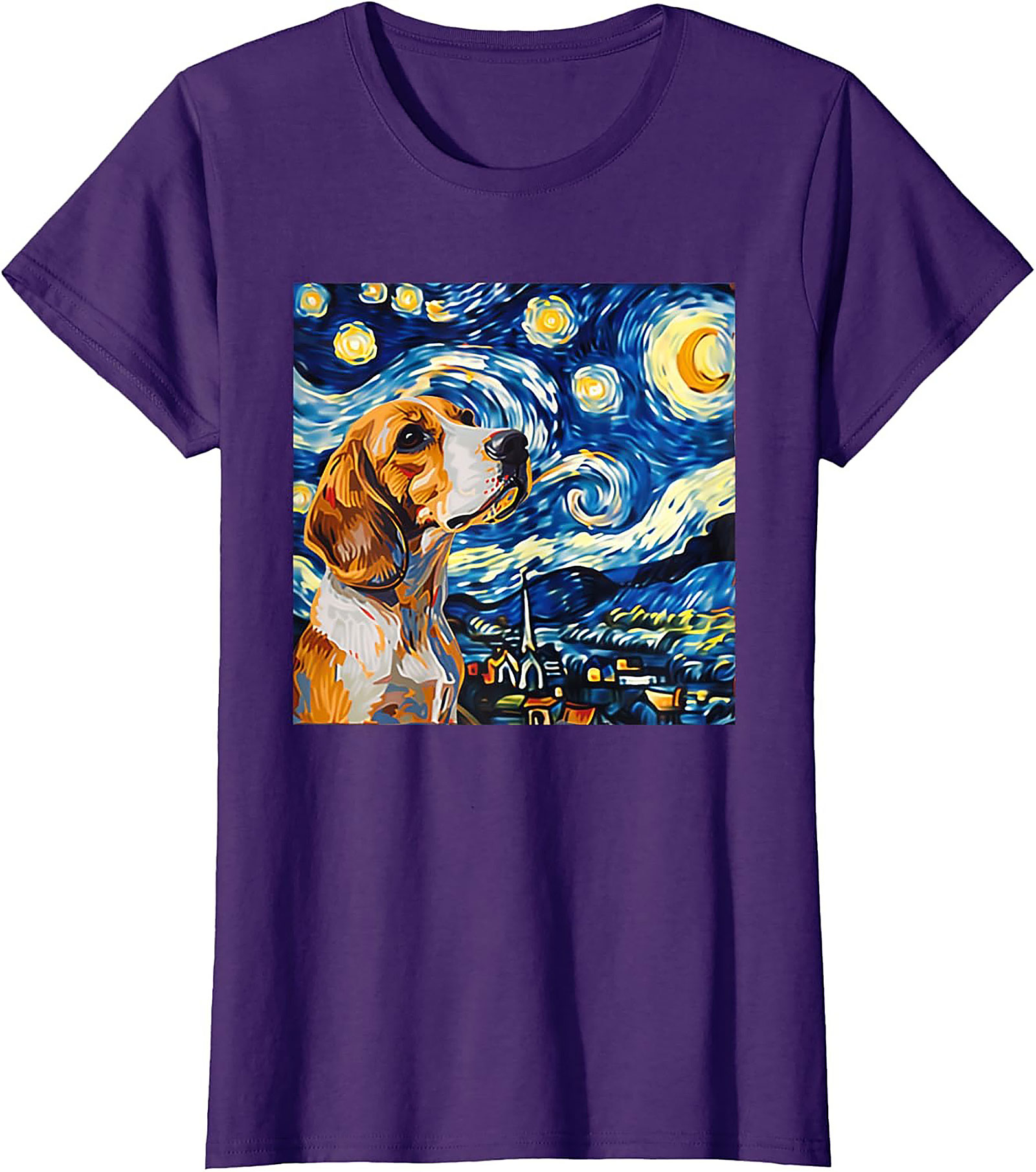 Beagle Starry Night Graphic Tee | The Canine Van Gogh Dog Lover Shirt