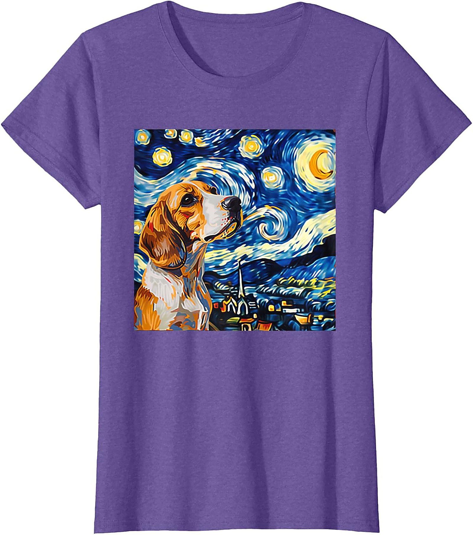 Beagle Starry Night Graphic Tee | The Canine Van Gogh Dog Lover Shirt