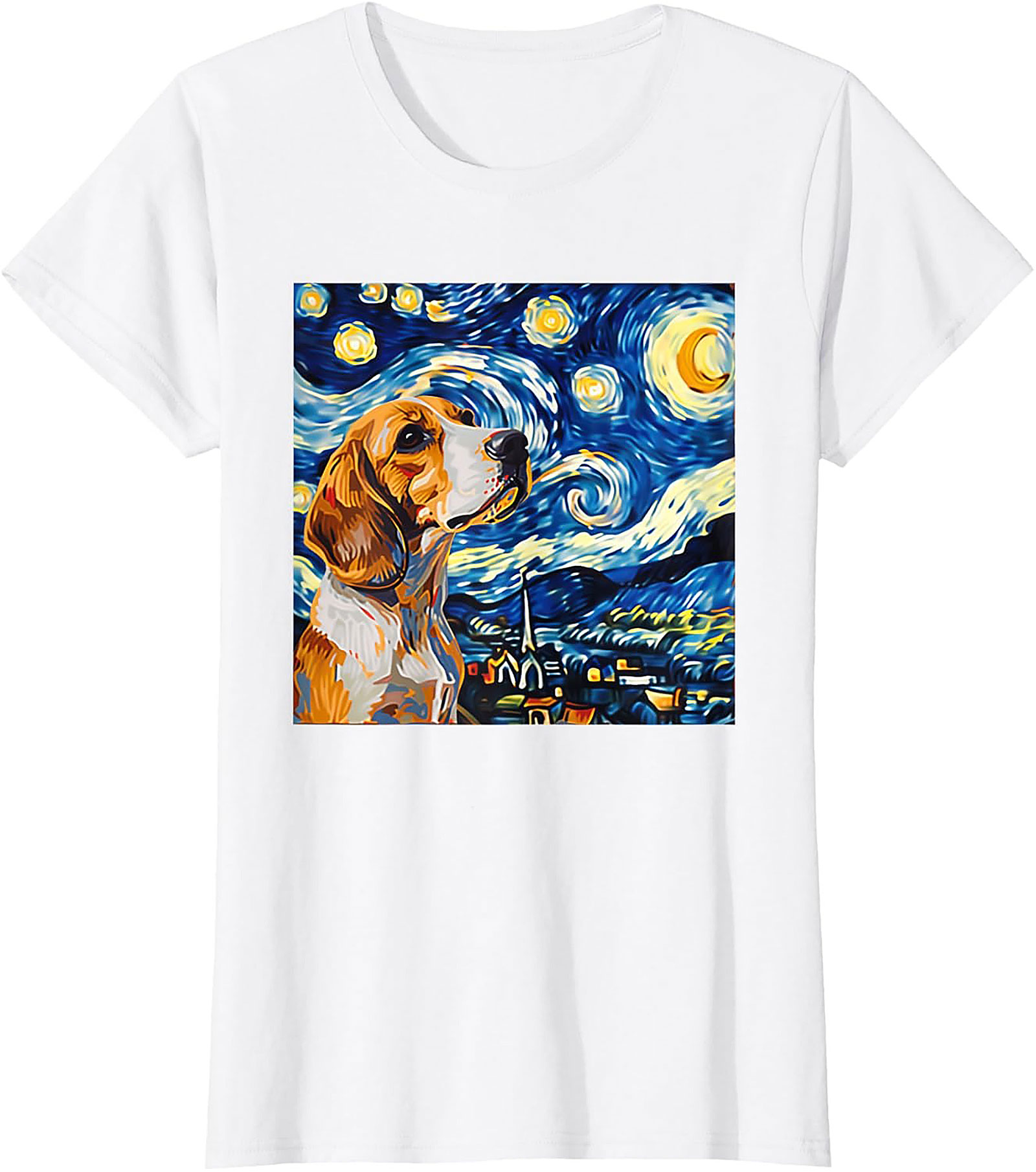 Beagle Starry Night Graphic Tee | The Canine Van Gogh Dog Lover Shirt