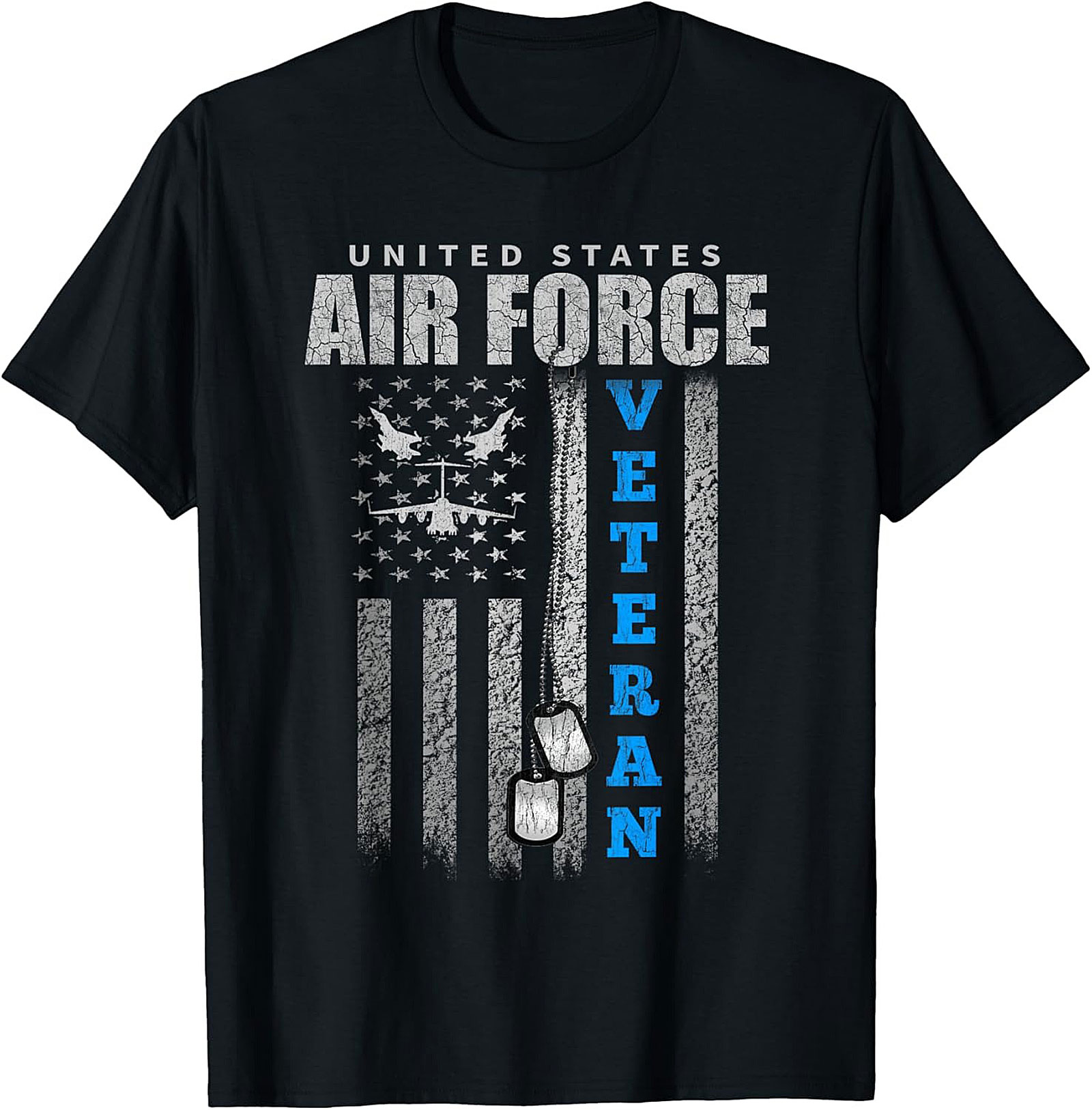 Air Force Veteran T-shirt | Distressed Flag Graphic Tee