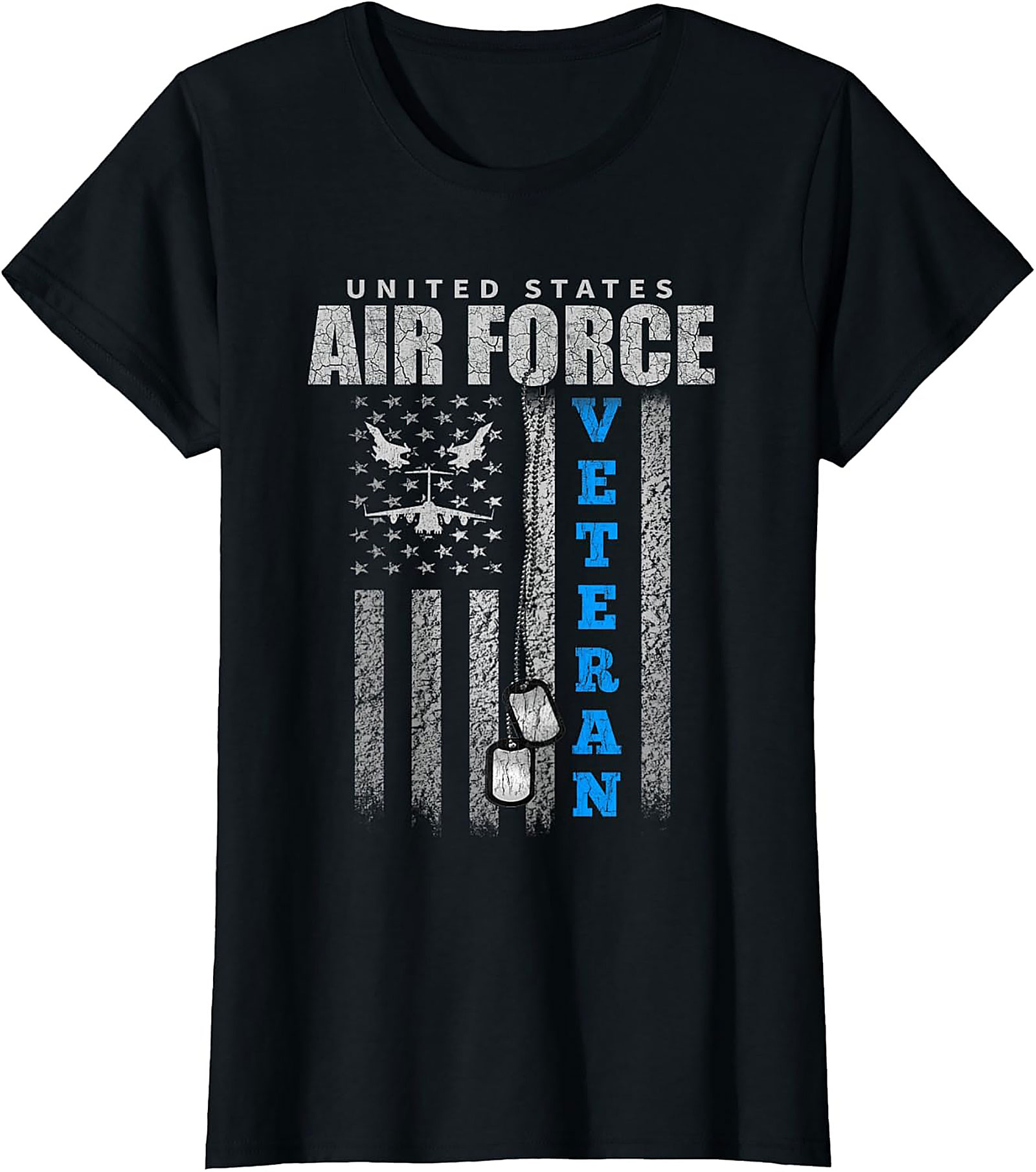 Air Force Veteran T-shirt | Distressed Flag Graphic Tee