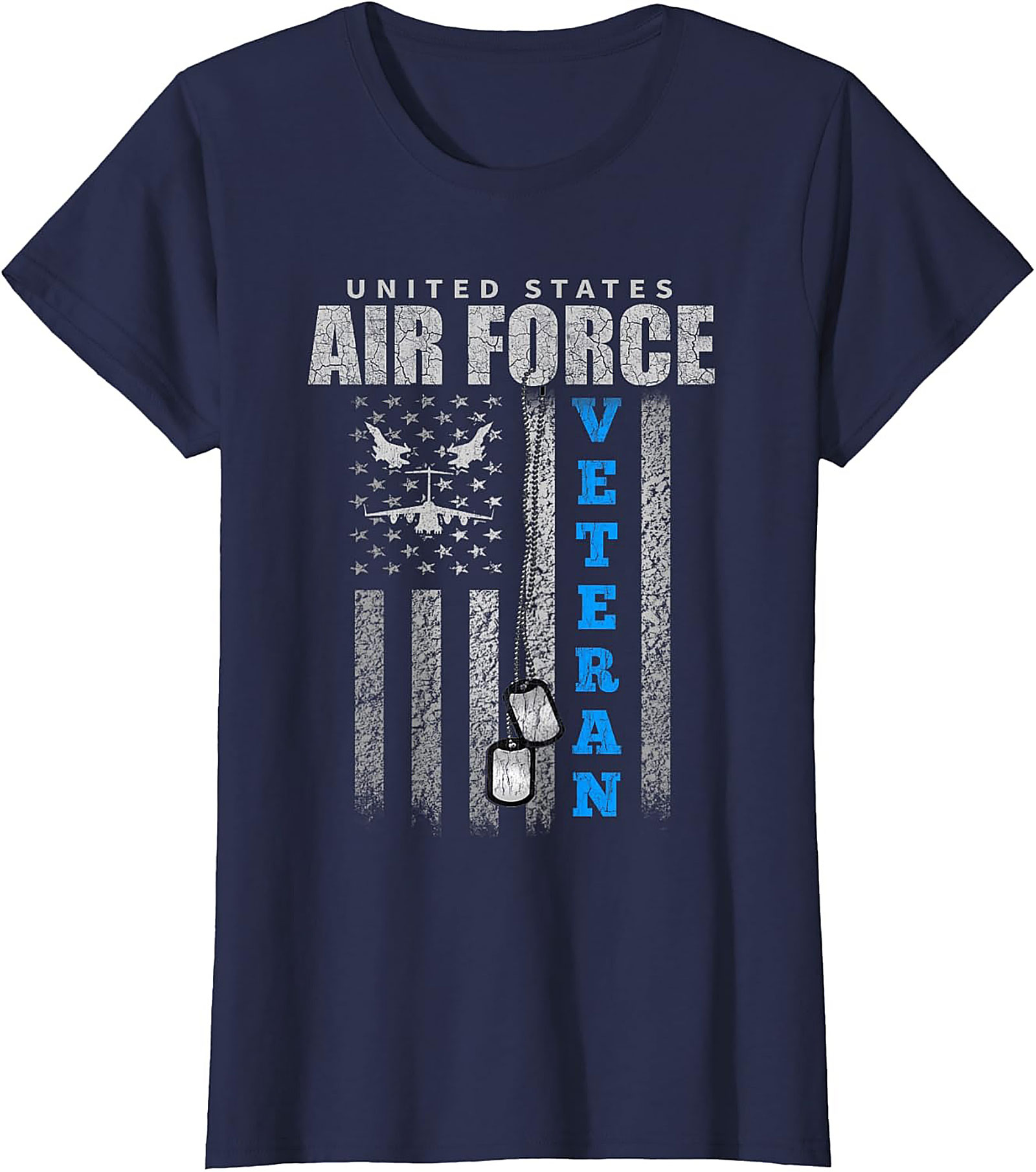 Air Force Veteran T-shirt | Distressed Flag Graphic Tee