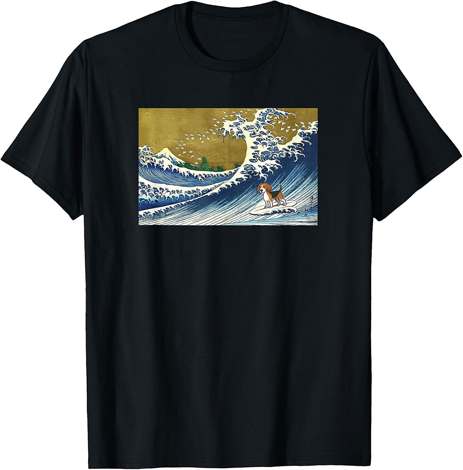 The Great Beagle Wave Surfing Graphic Tee | Funny Dog Art Shirt