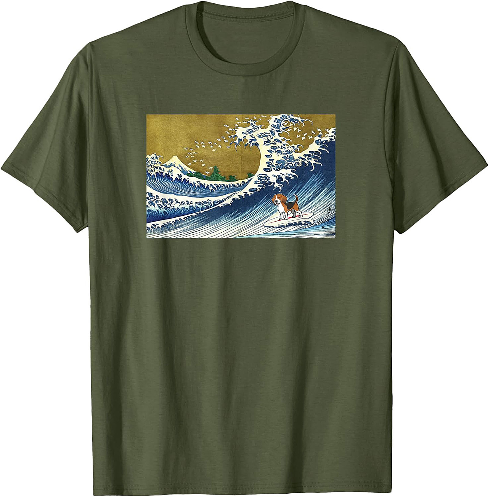 The Great Beagle Wave Surfing Graphic Tee | Funny Dog Art Shirt