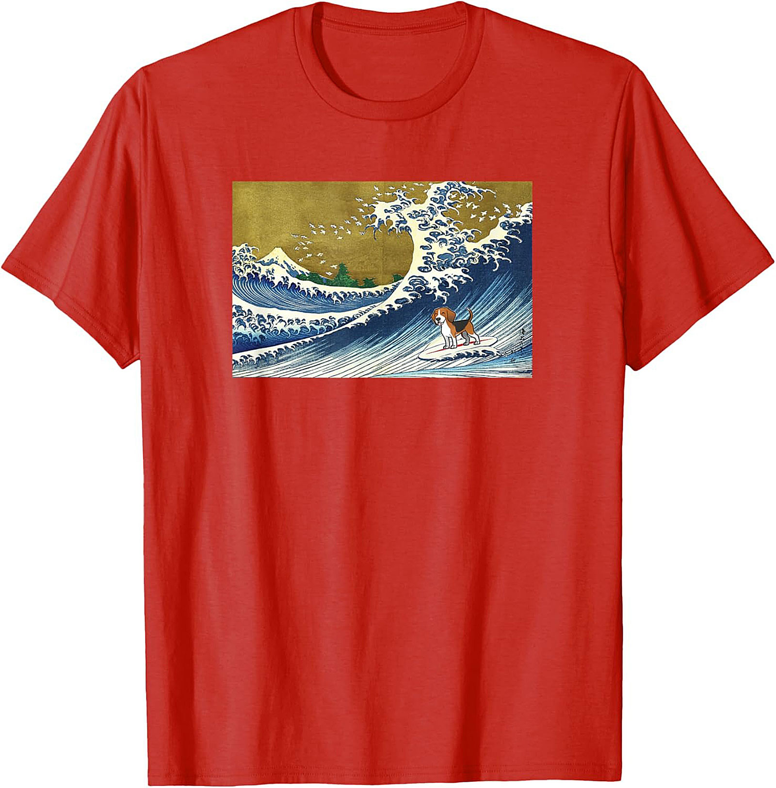 The Great Beagle Wave Surfing Graphic Tee | Funny Dog Art Shirt