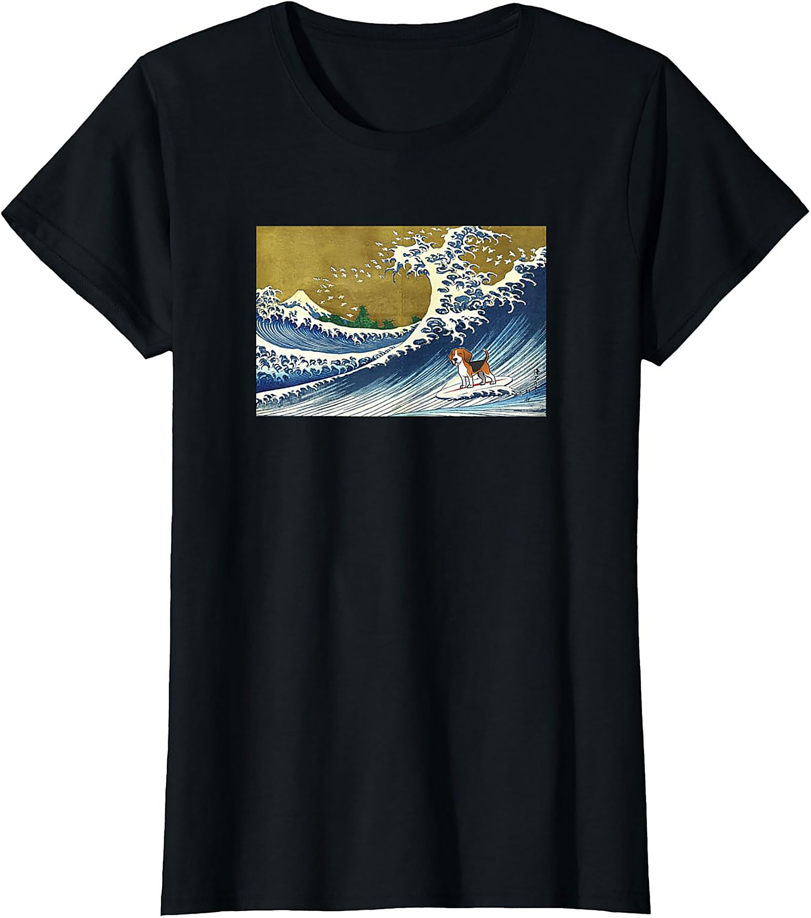The Great Beagle Wave Surfing Graphic Tee | Funny Dog Art Shirt