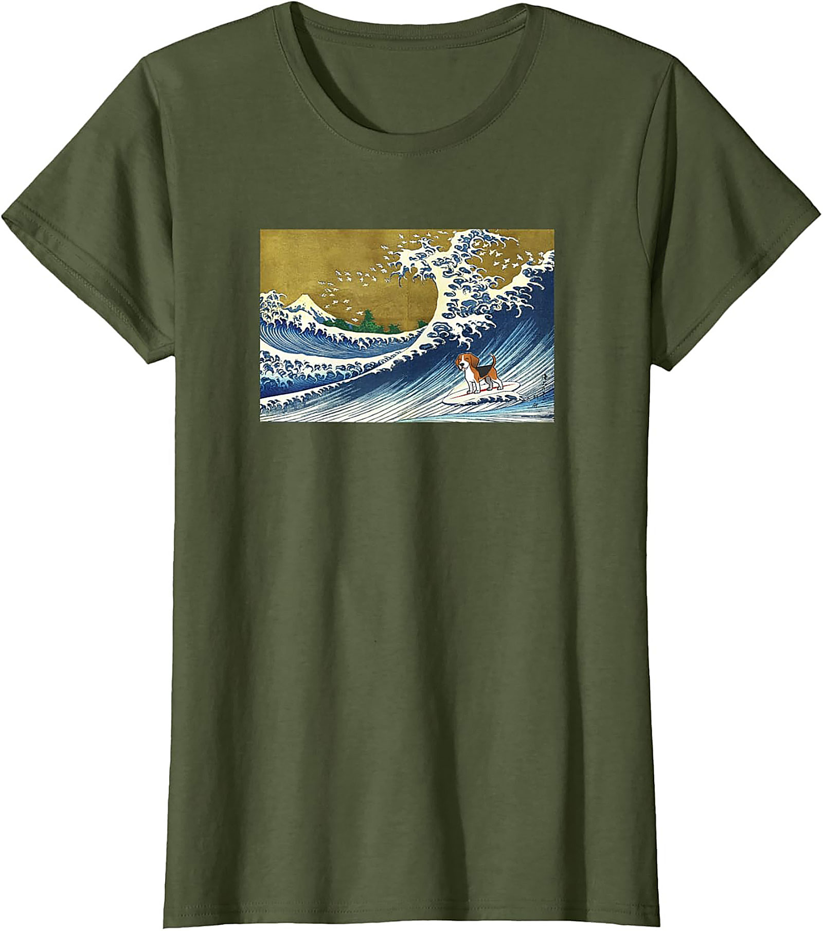The Great Beagle Wave Surfing Graphic Tee | Funny Dog Art Shirt