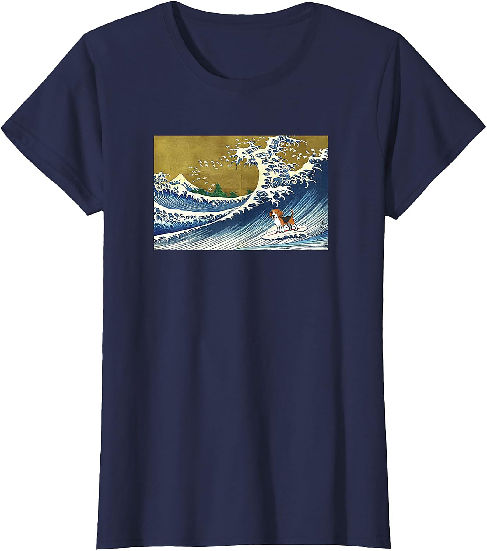 The Great Beagle Wave Surfing Graphic Tee | Funny Dog Art Shirt