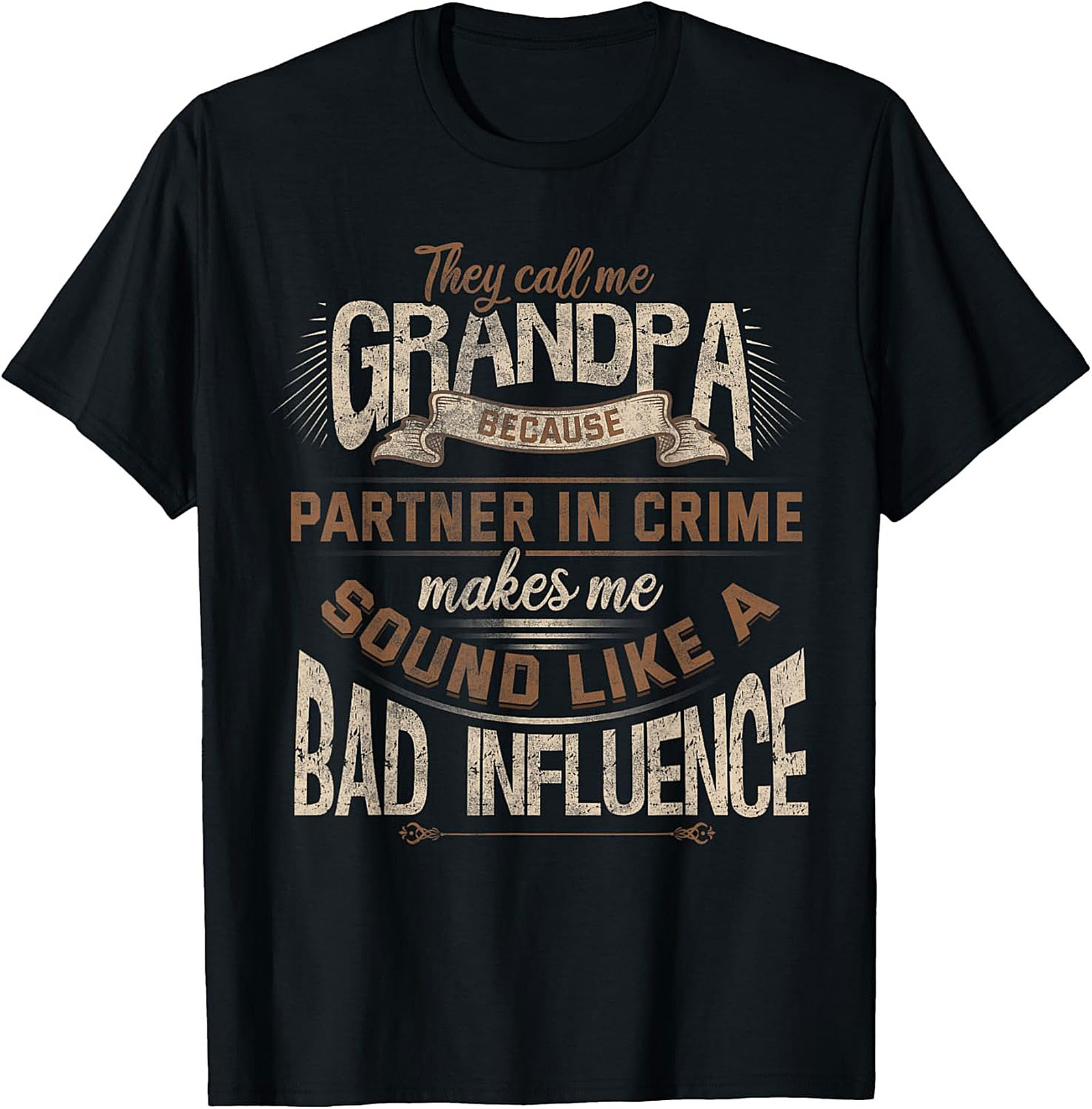 Funny Grandpa T-shirt  Partner in Crime Graphic Tee Gift