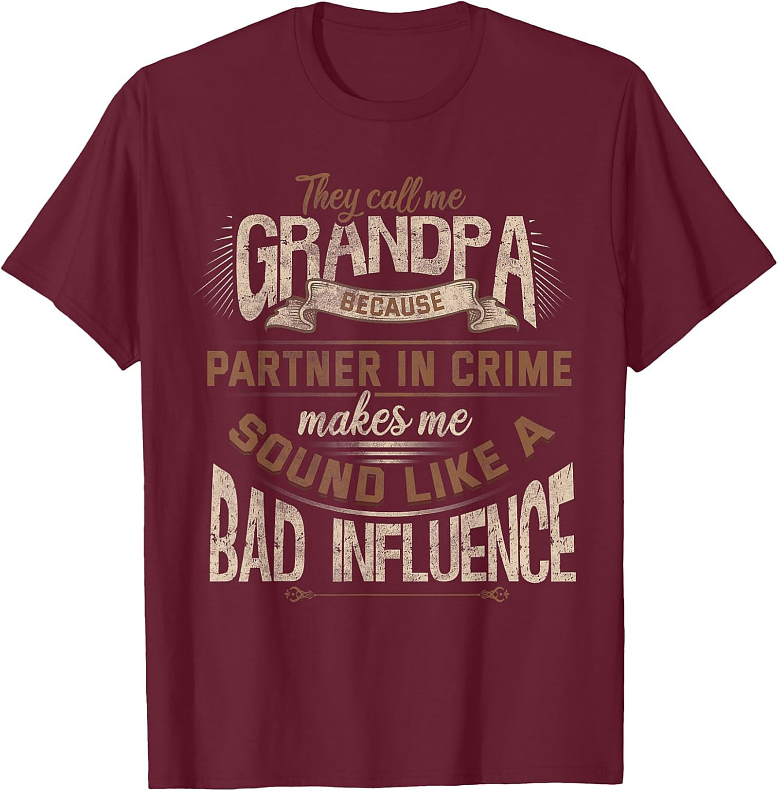 Funny Grandpa T-shirt  Partner in Crime Graphic Tee Gift