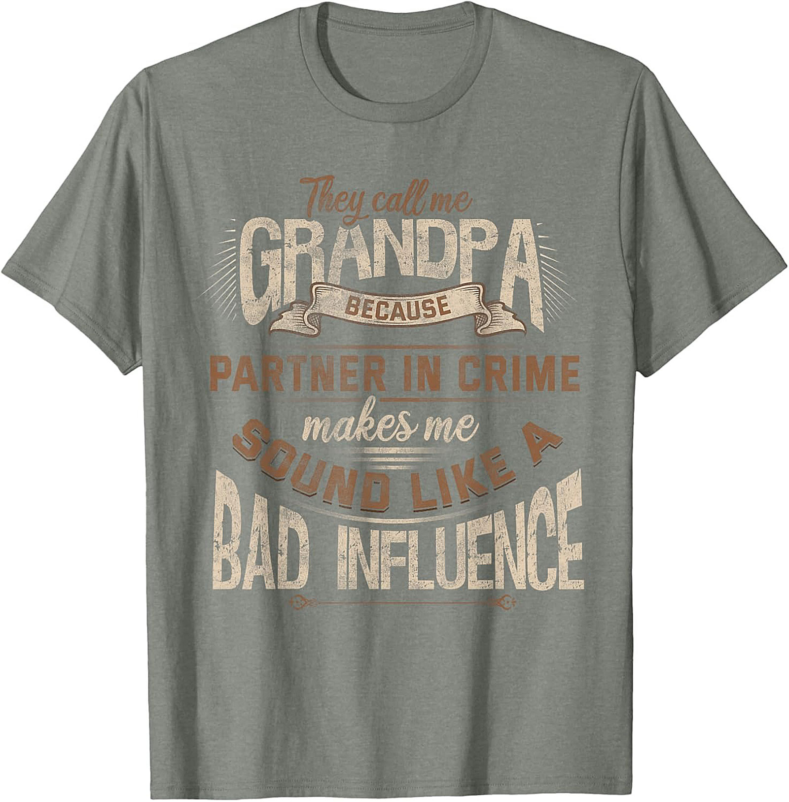 Funny Grandpa T-shirt  Partner in Crime Graphic Tee Gift