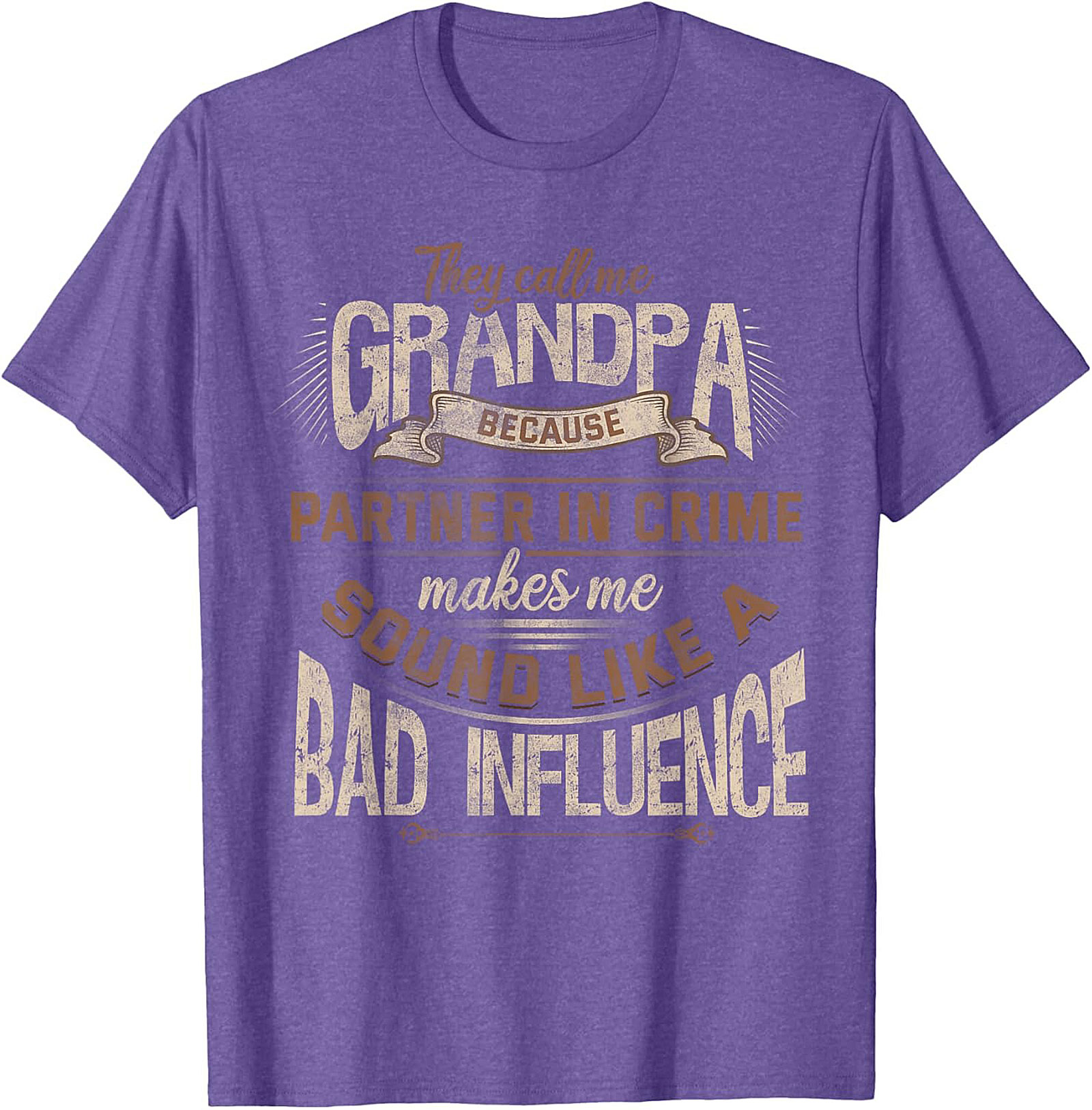 Funny Grandpa T-shirt  Partner in Crime Graphic Tee Gift
