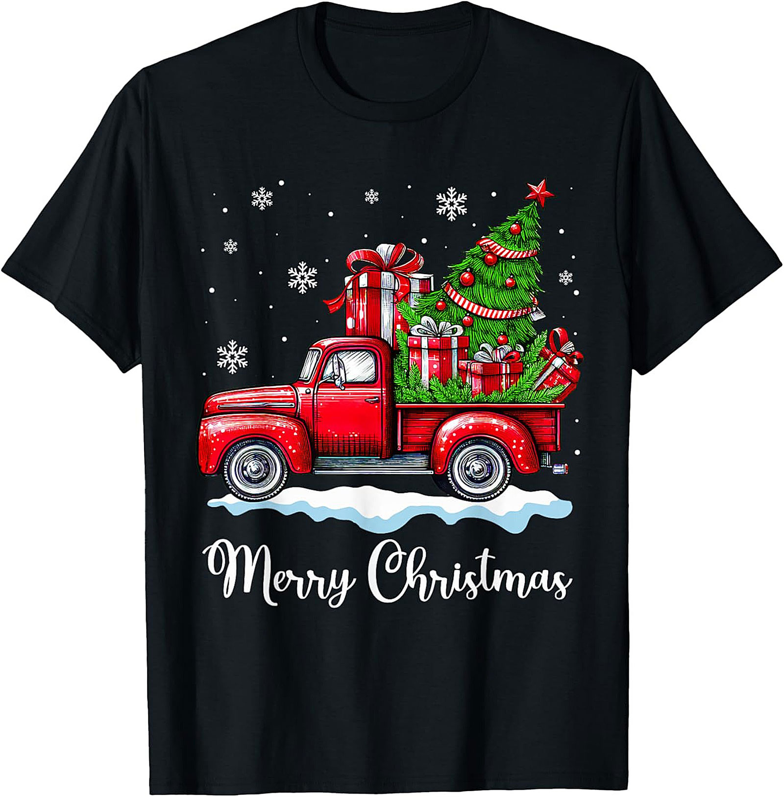 Vintage Christmas Truck T-Shirt Merry Christmas Tee