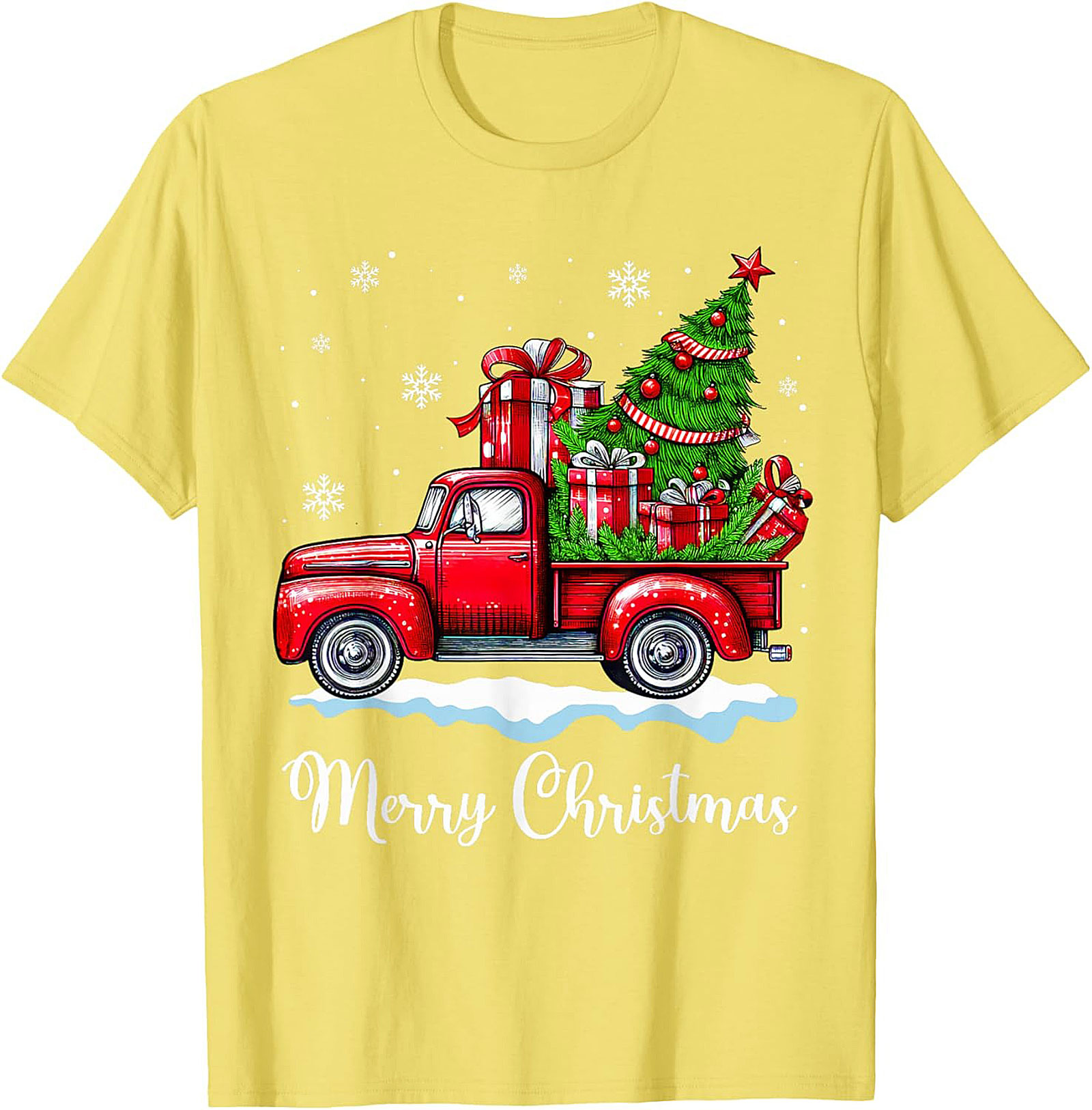Vintage Christmas Truck T-Shirt Merry Christmas Tee
