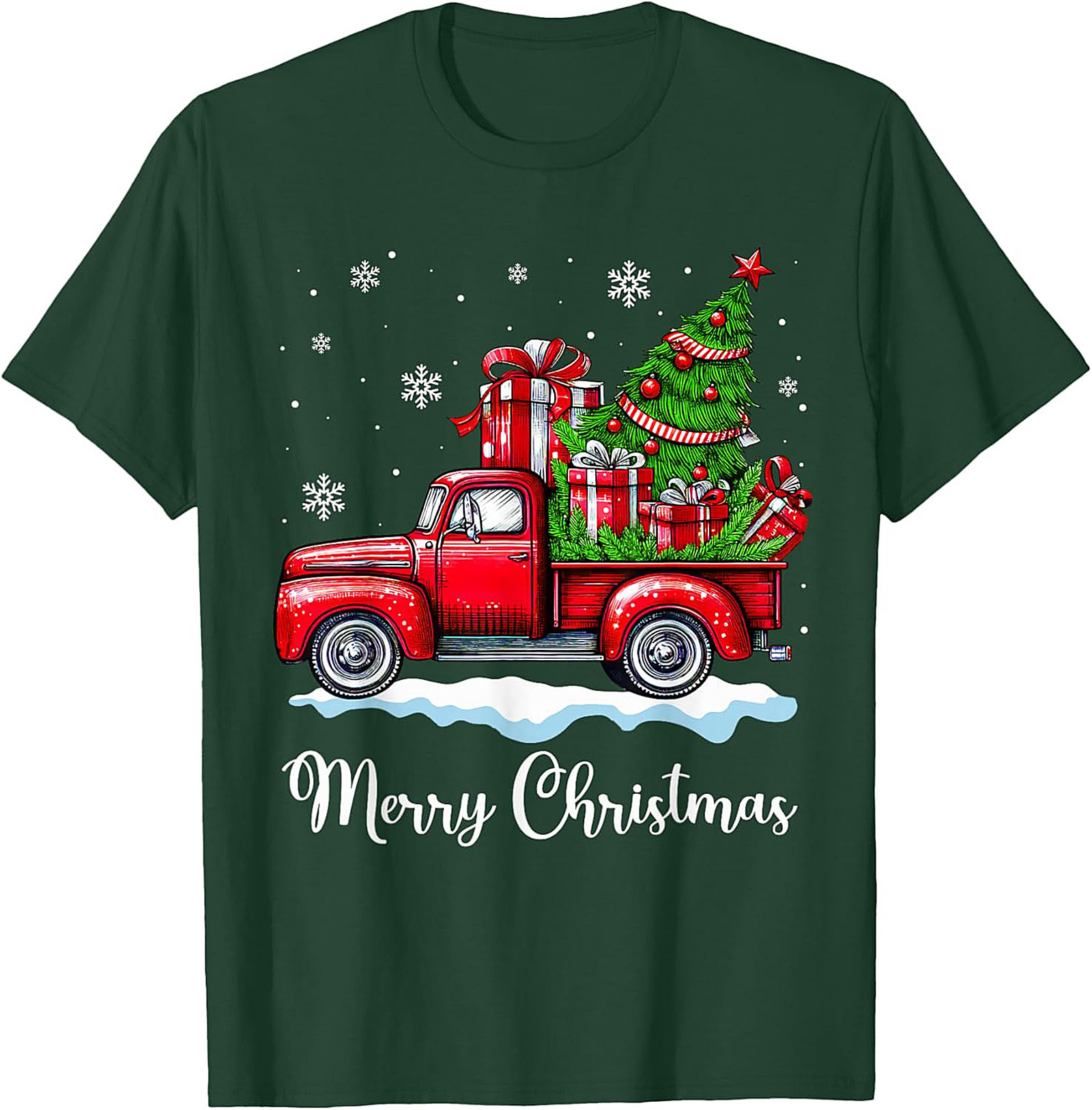 Vintage Christmas Truck T-Shirt Merry Christmas Tee