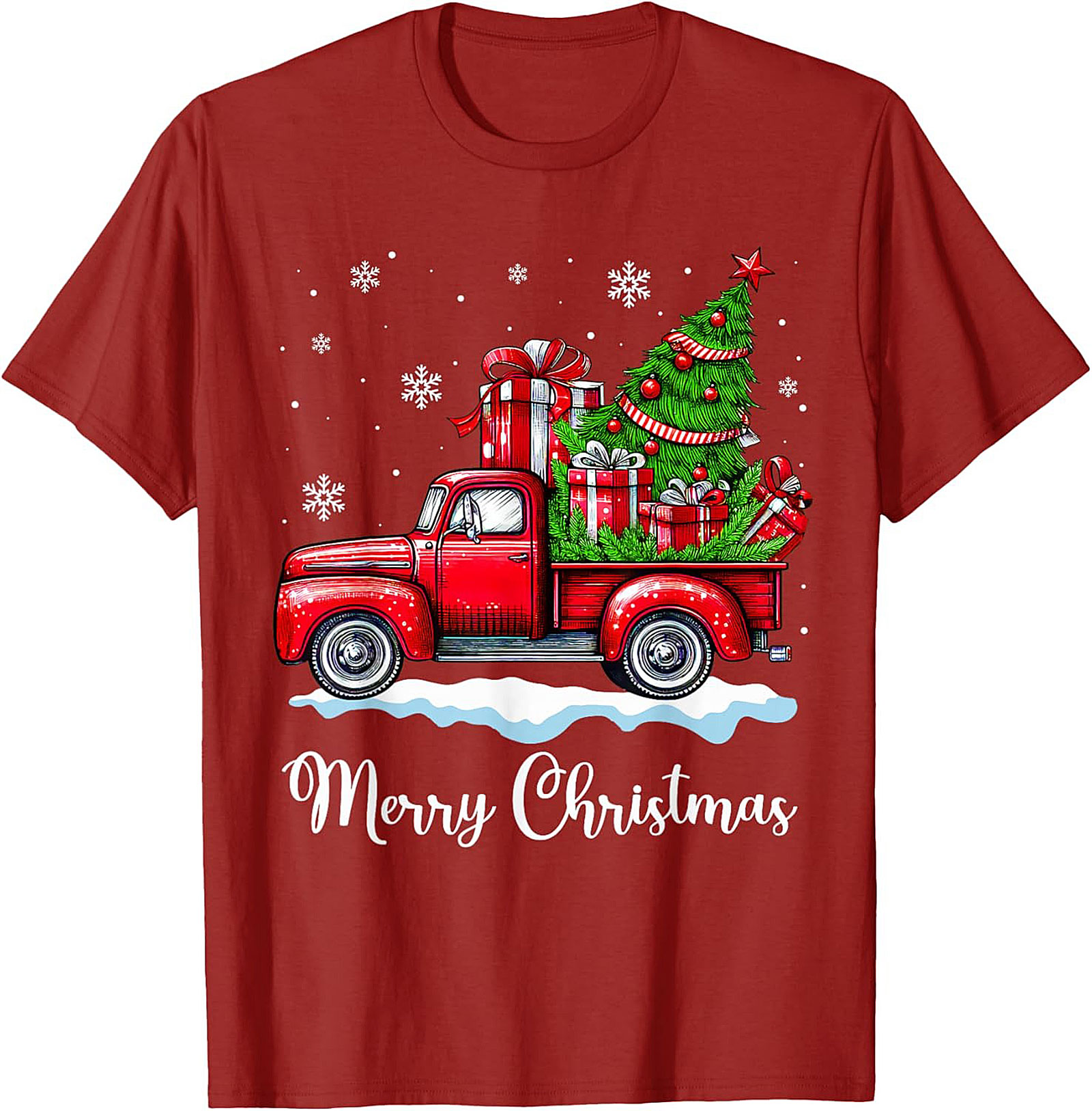 Vintage Christmas Truck T-Shirt Merry Christmas Tee