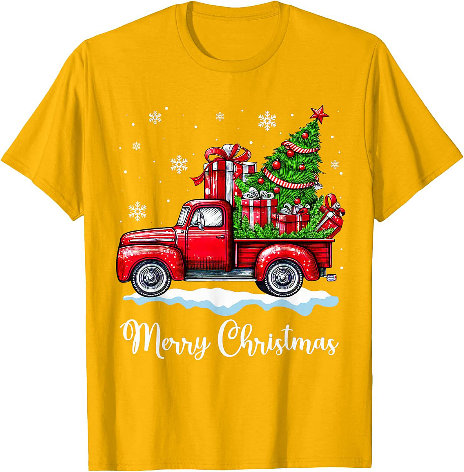 Vintage Christmas Truck T-Shirt Merry Christmas Tee