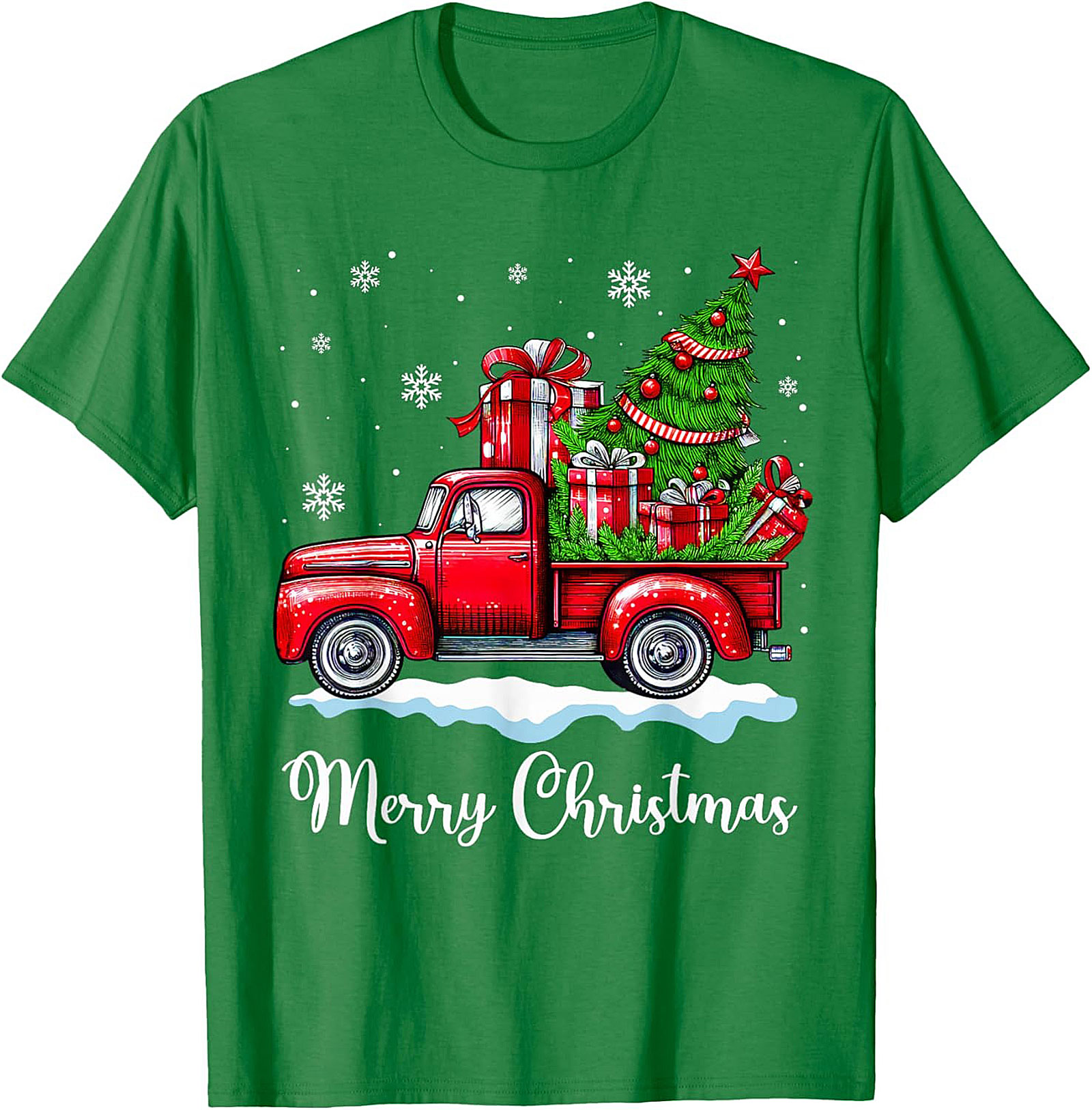 Vintage Christmas Truck T-Shirt Merry Christmas Tee