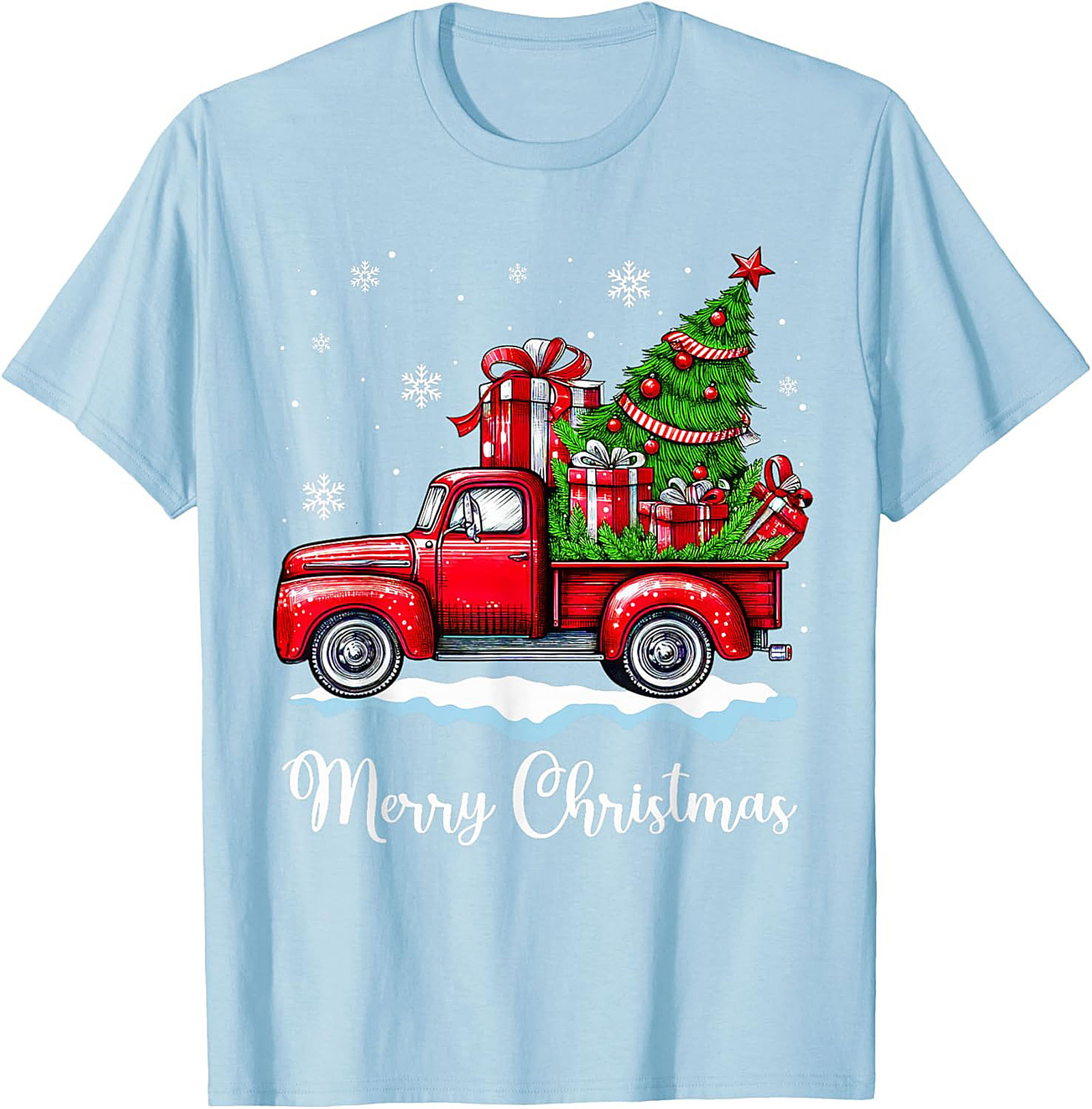 Vintage Christmas Truck T-Shirt Merry Christmas Tee