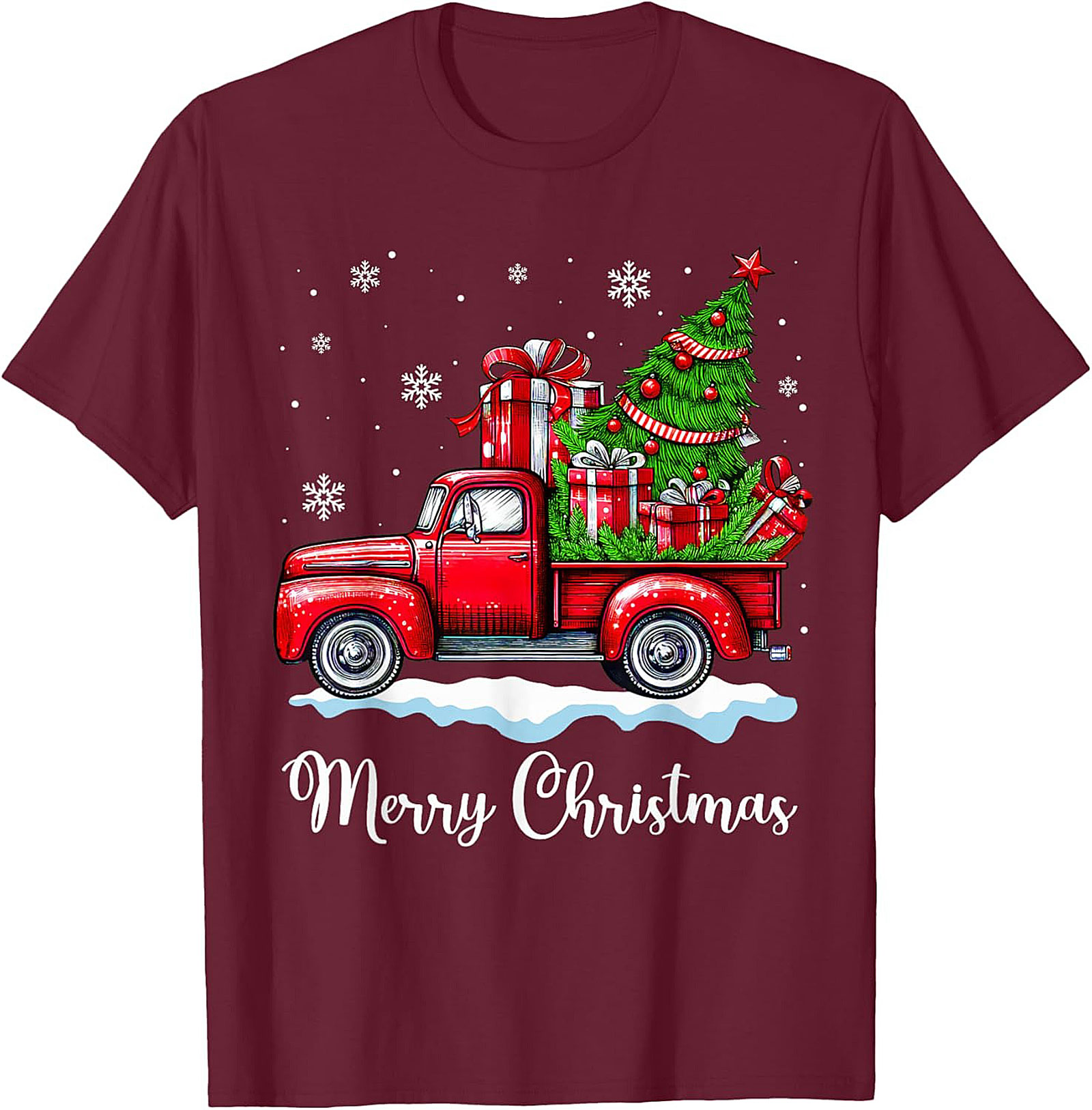 Vintage Christmas Truck T-Shirt Merry Christmas Tee