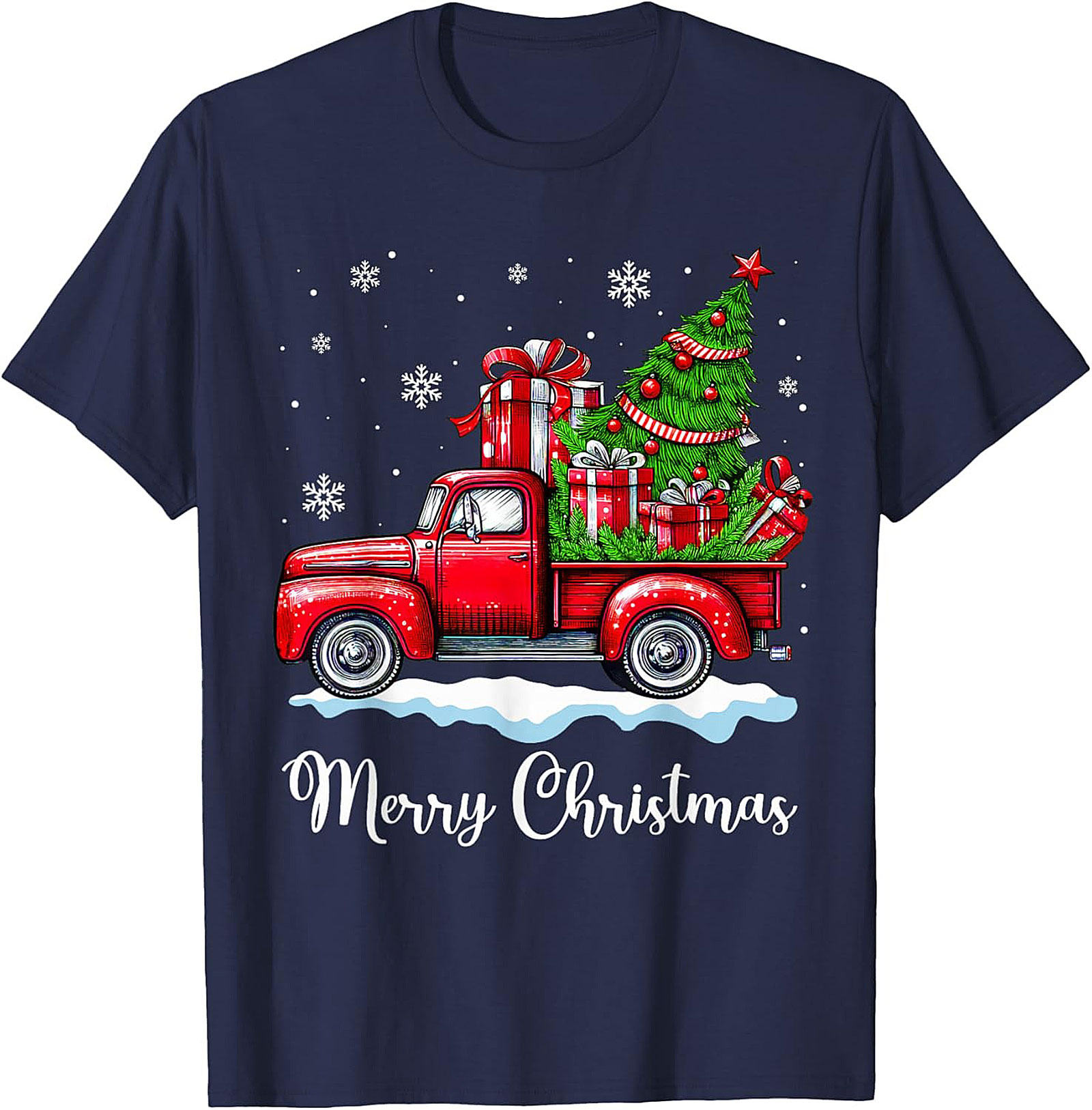 Vintage Christmas Truck T-Shirt Merry Christmas Tee