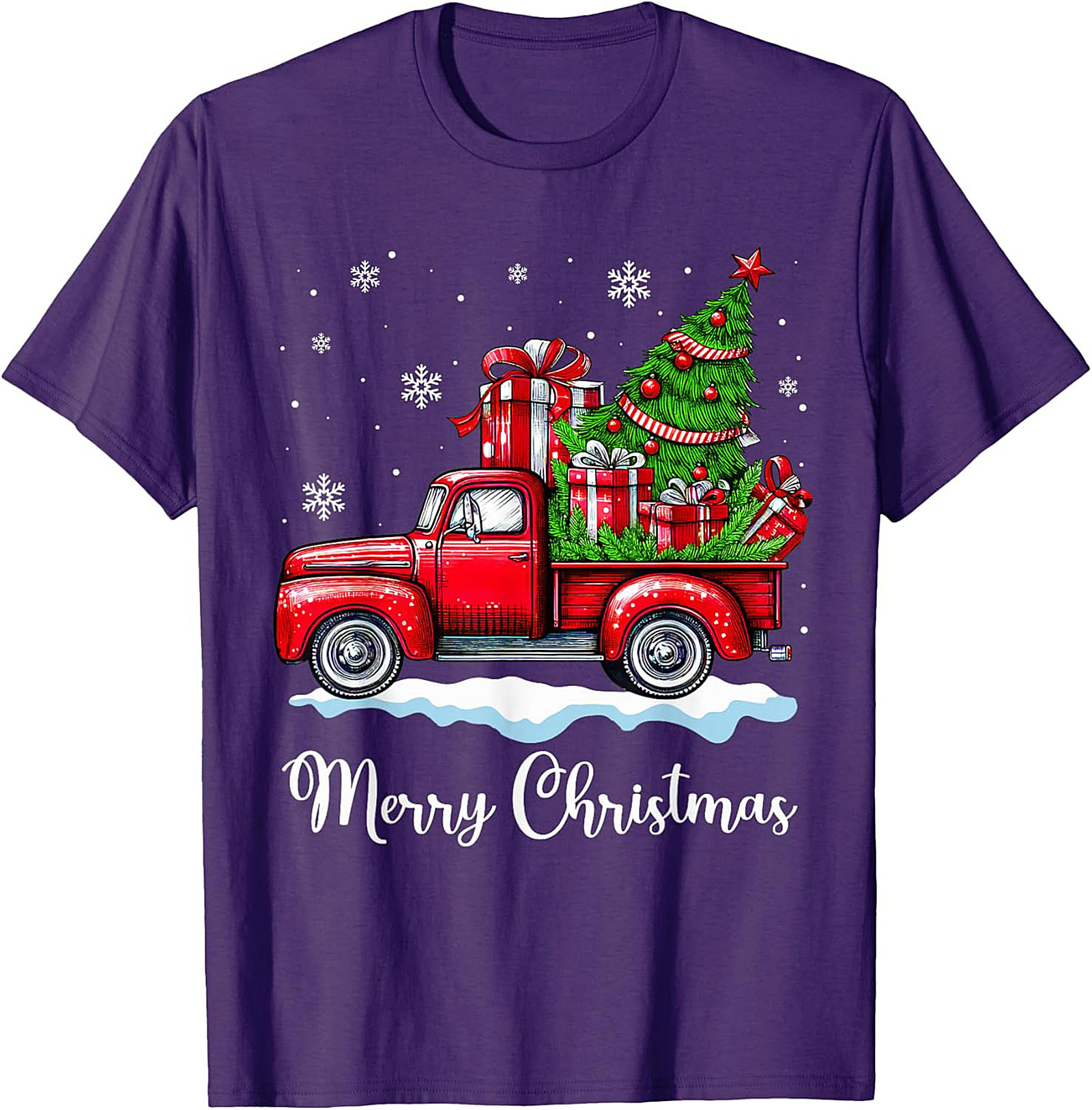 Vintage Christmas Truck T-Shirt Merry Christmas Tee
