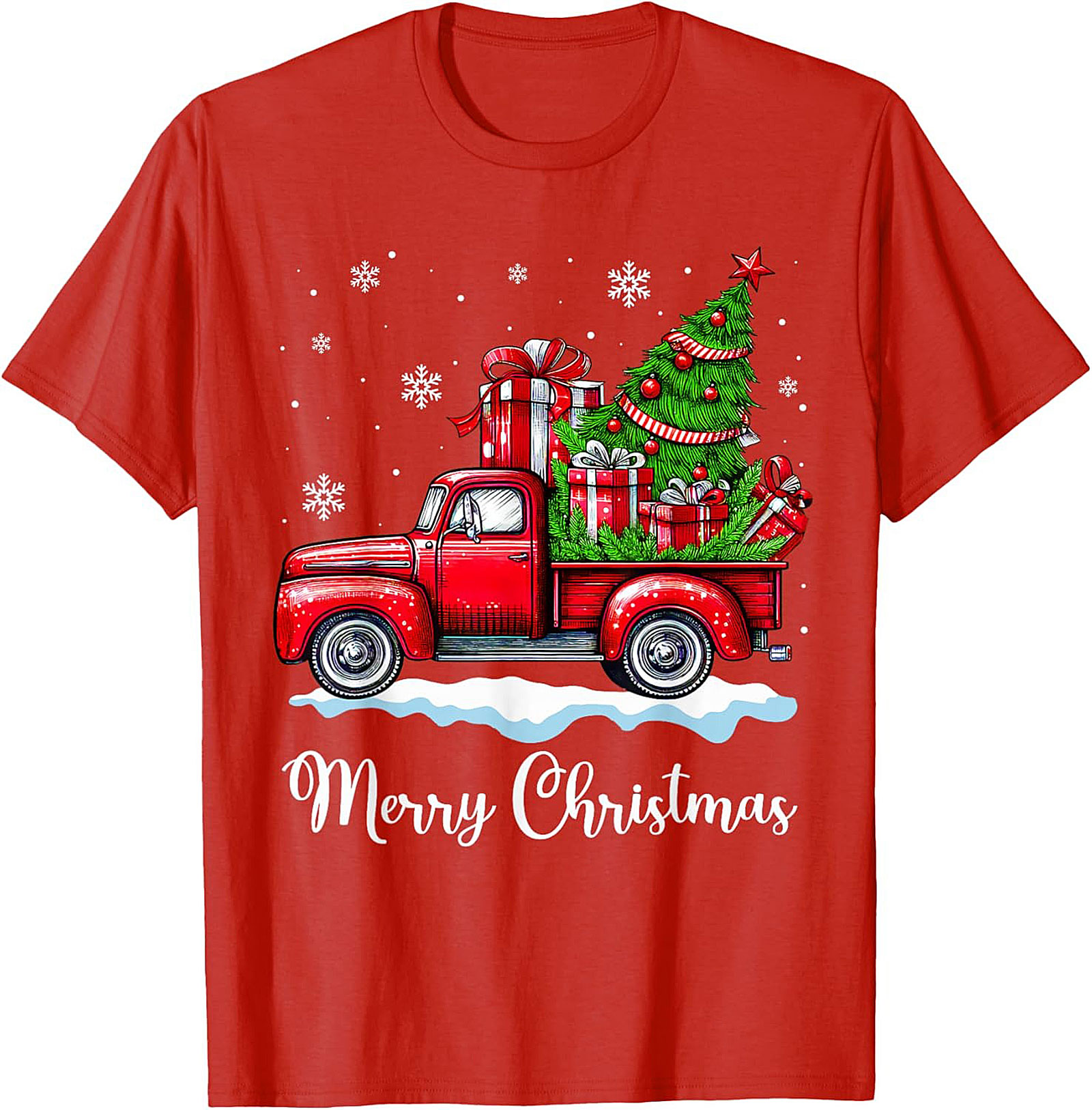 Vintage Christmas Truck T-Shirt Merry Christmas Tee