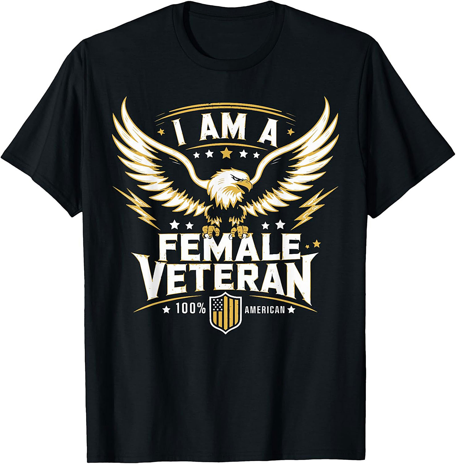 Female Veteran T-shirt | Patriotic American Eagle Graphic Tee