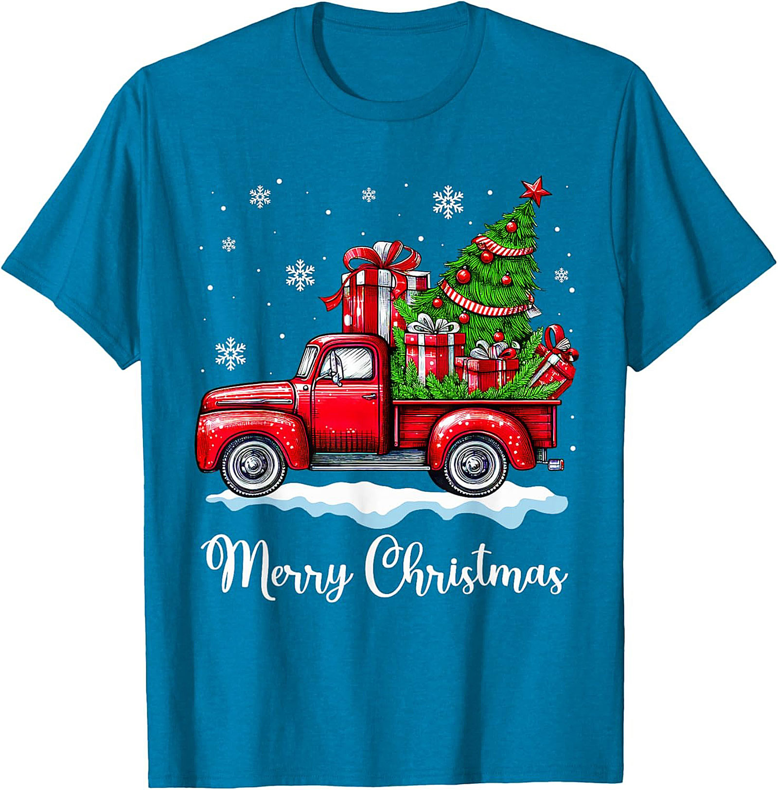 Vintage Christmas Truck T-Shirt Merry Christmas Tee