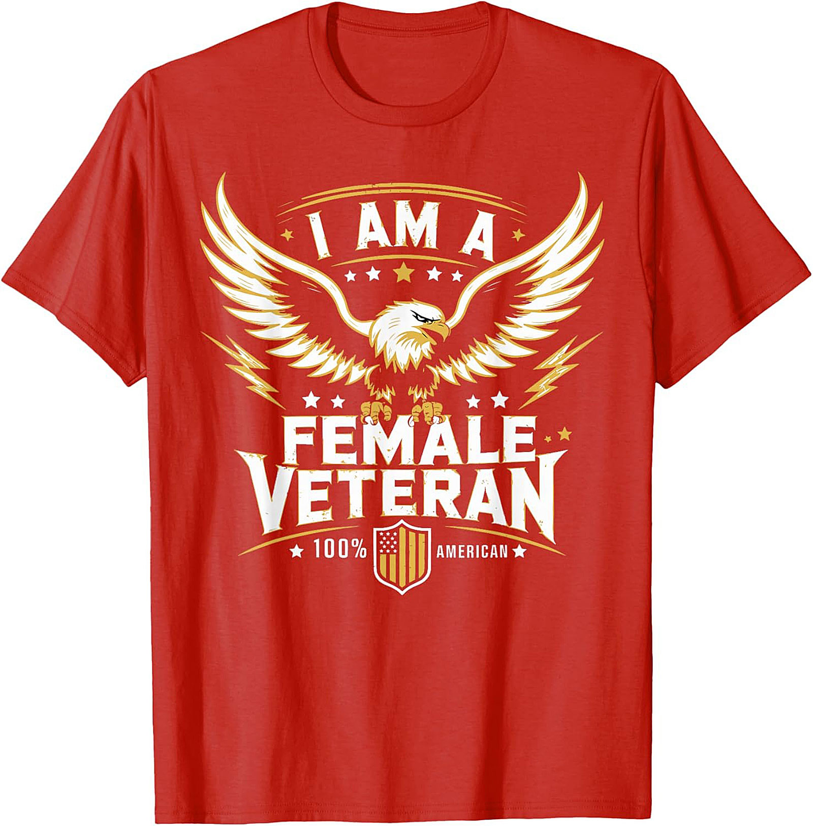 Female Veteran T-shirt | Patriotic American Eagle Graphic Tee