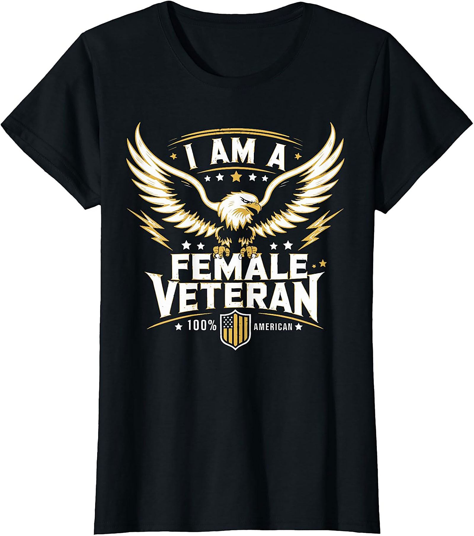 Female Veteran T-shirt | Patriotic American Eagle Graphic Tee