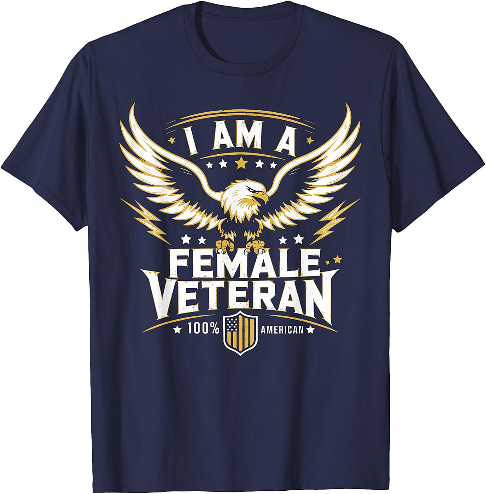 Female Veteran T-shirt | Patriotic American Eagle Graphic Tee