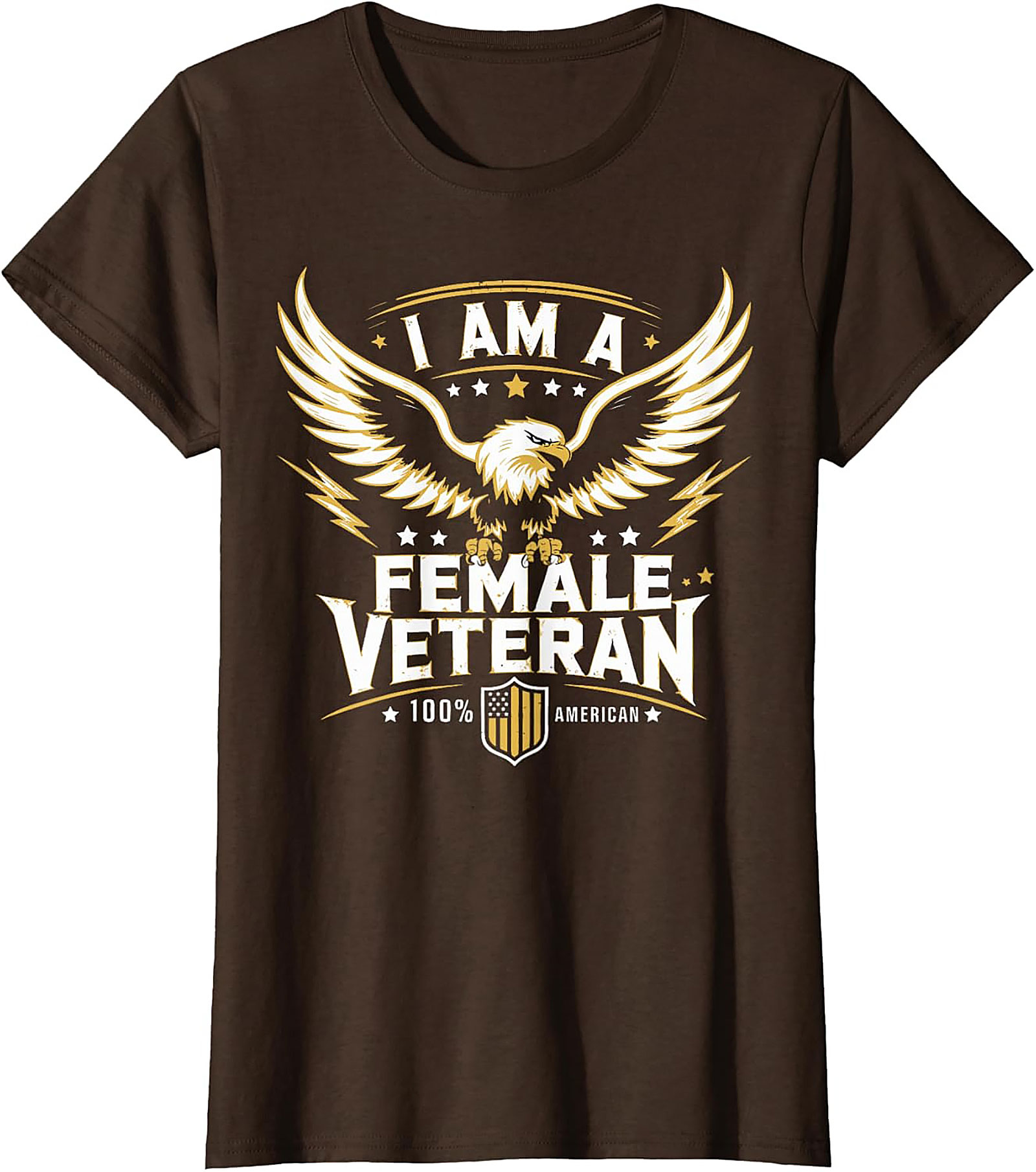 Female Veteran T-shirt | Patriotic American Eagle Graphic Tee