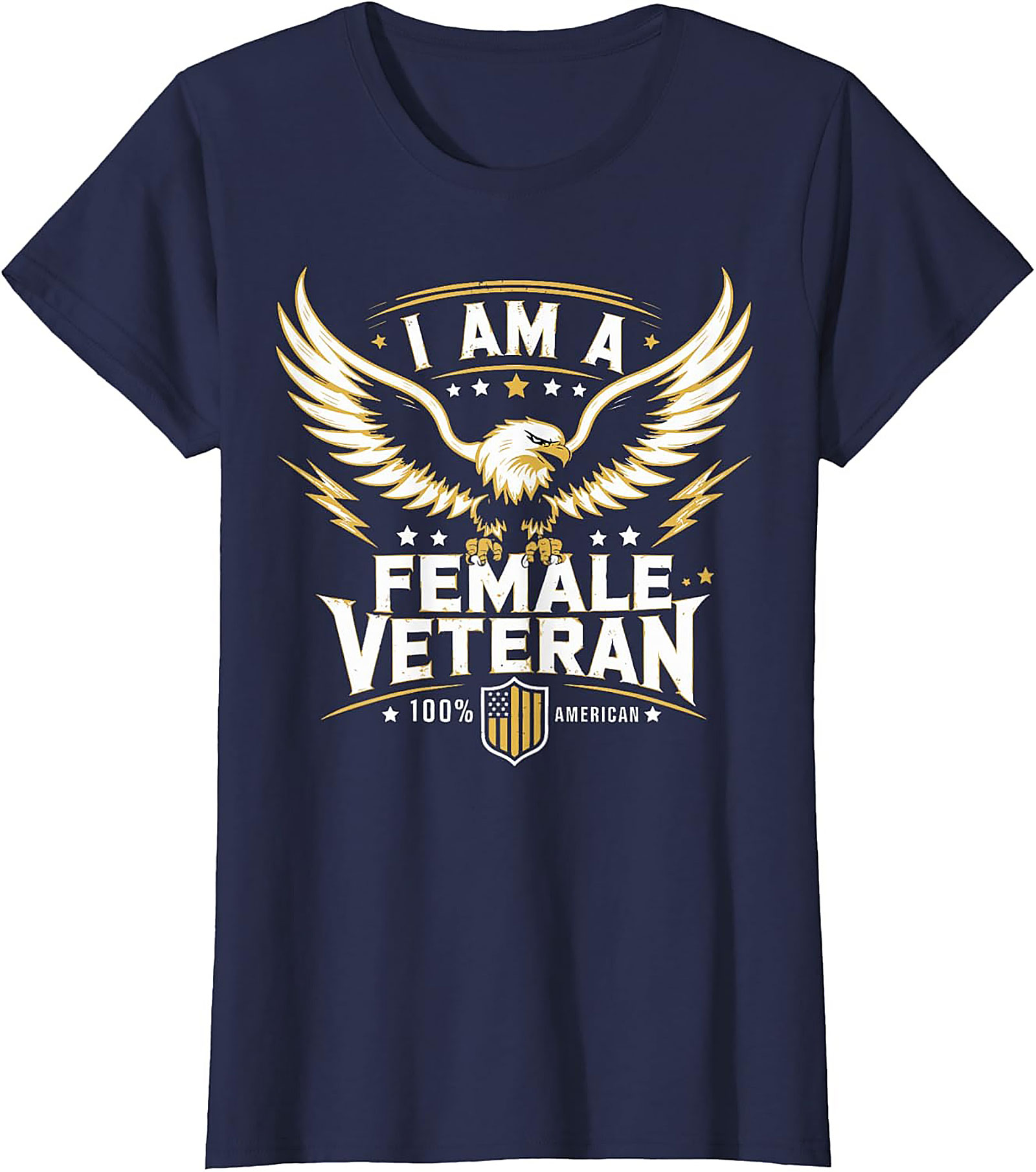 Female Veteran T-shirt | Patriotic American Eagle Graphic Tee