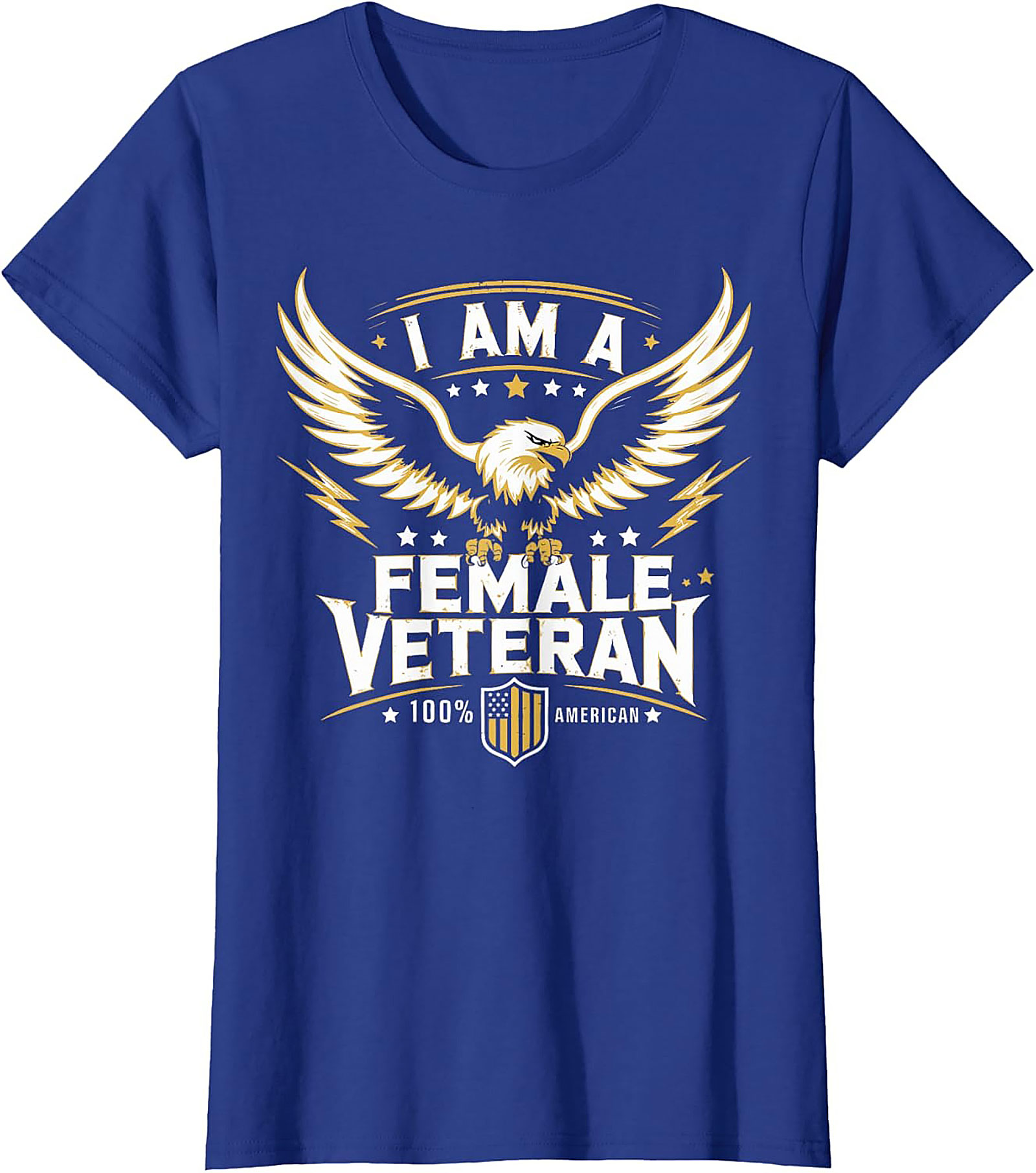 Female Veteran T-shirt | Patriotic American Eagle Graphic Tee