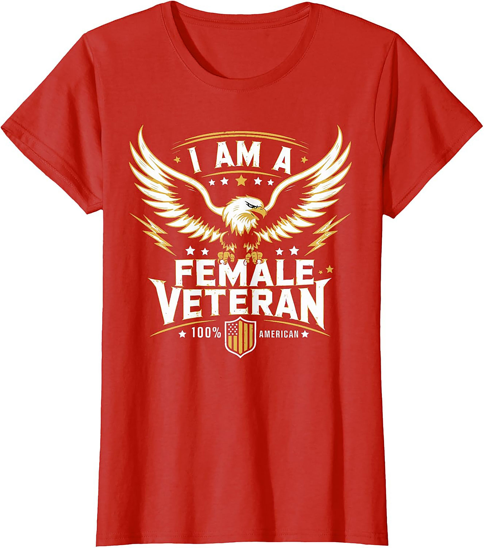 Female Veteran T-shirt | Patriotic American Eagle Graphic Tee