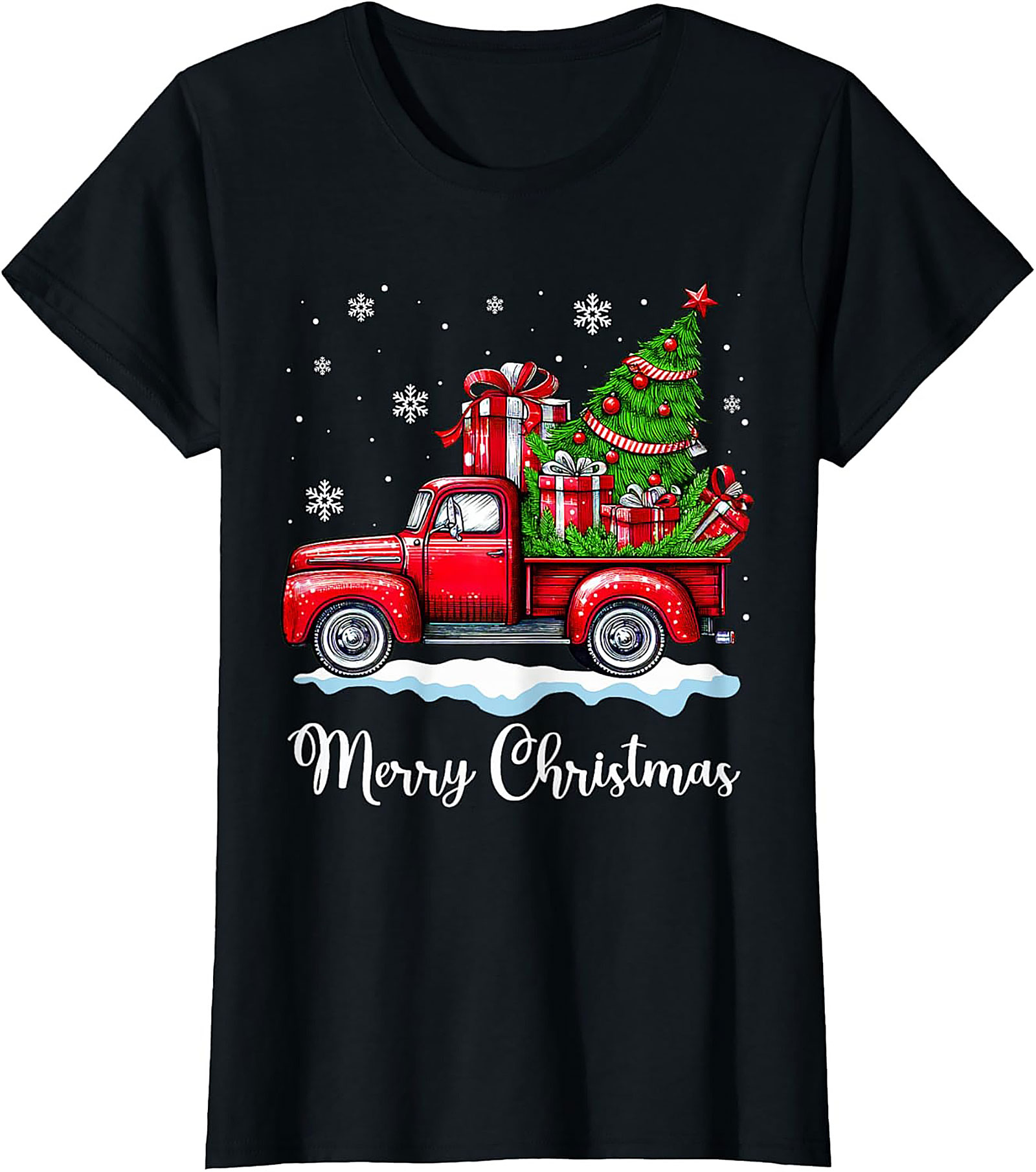 Vintage Christmas Truck T-Shirt Merry Christmas Tee