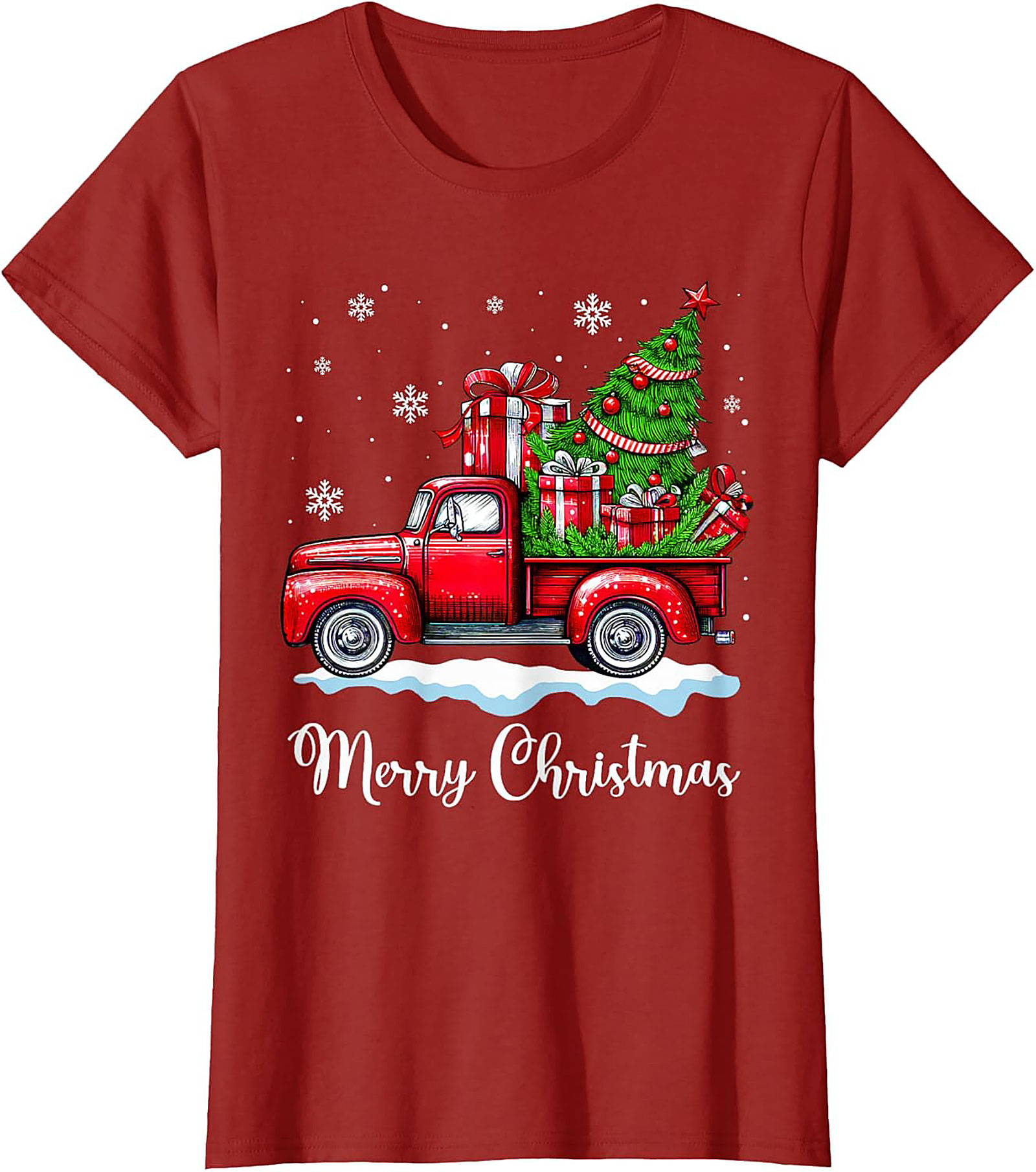Vintage Christmas Truck T-Shirt Merry Christmas Tee