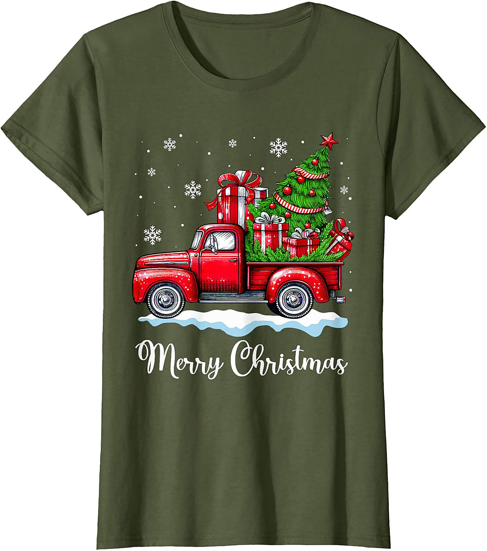 Vintage Christmas Truck T-Shirt Merry Christmas Tee