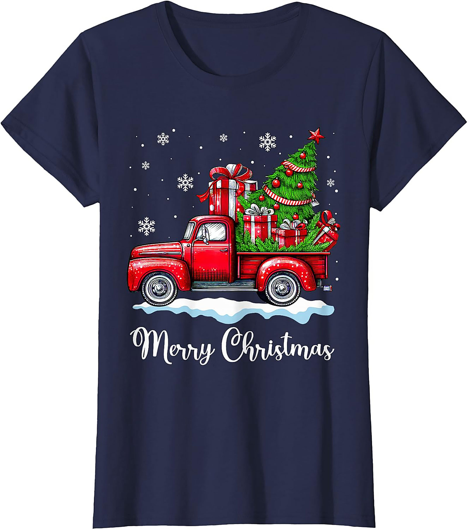 Vintage Christmas Truck T-Shirt Merry Christmas Tee