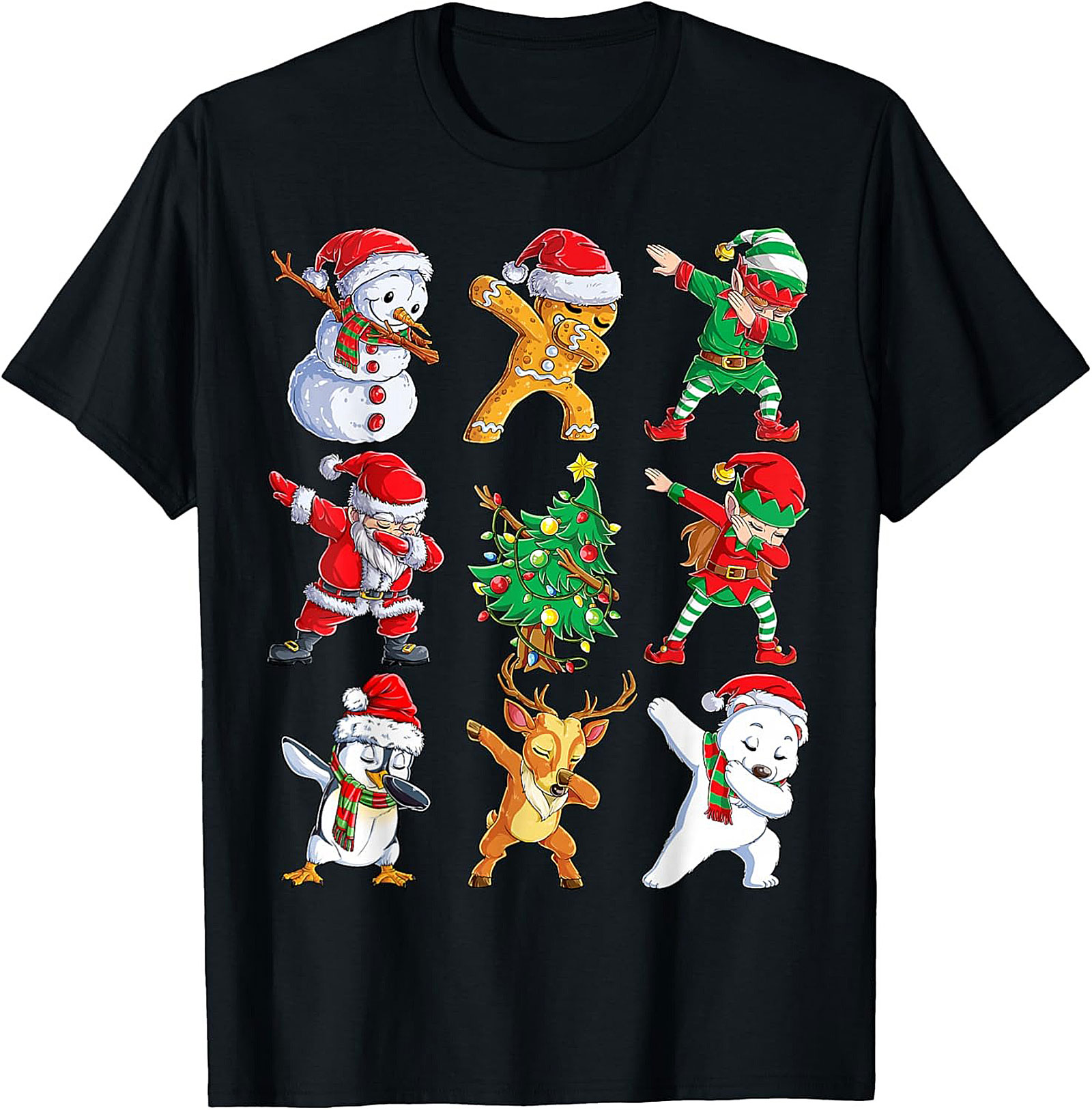 Funny Dabbing Christmas T-Shirt Holiday Graphic Tee