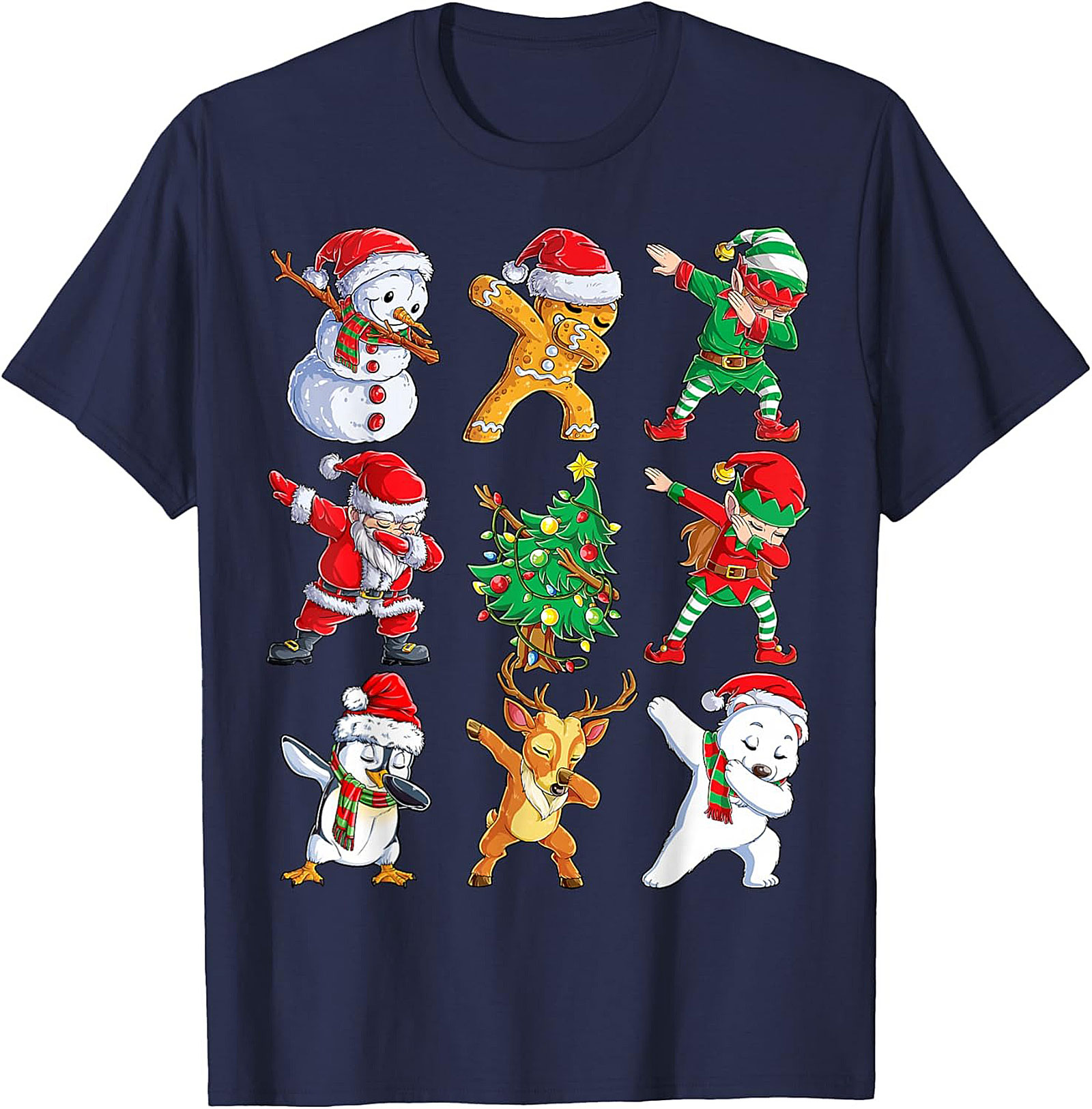 Funny Dabbing Christmas T-Shirt Holiday Graphic Tee
